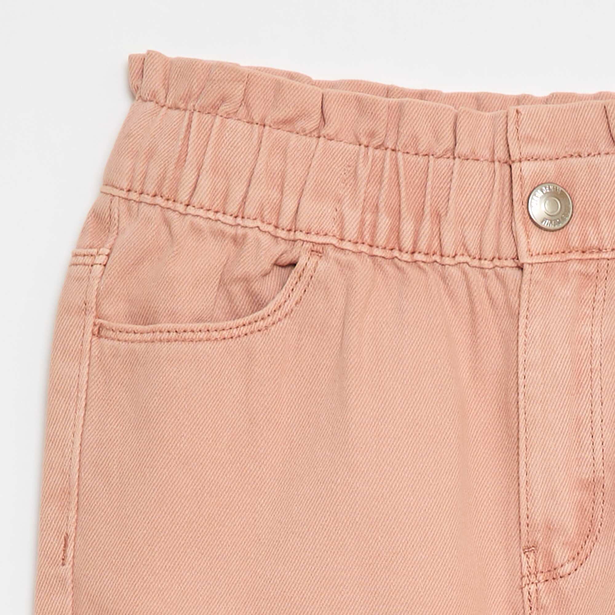 Patterned Mom Fit Denim Trousers PINK - Image 3