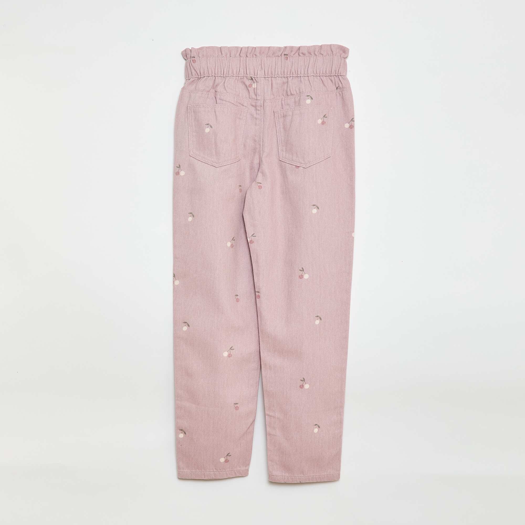 Patterned Mom Fit Denim Trousers PINK - Image 2