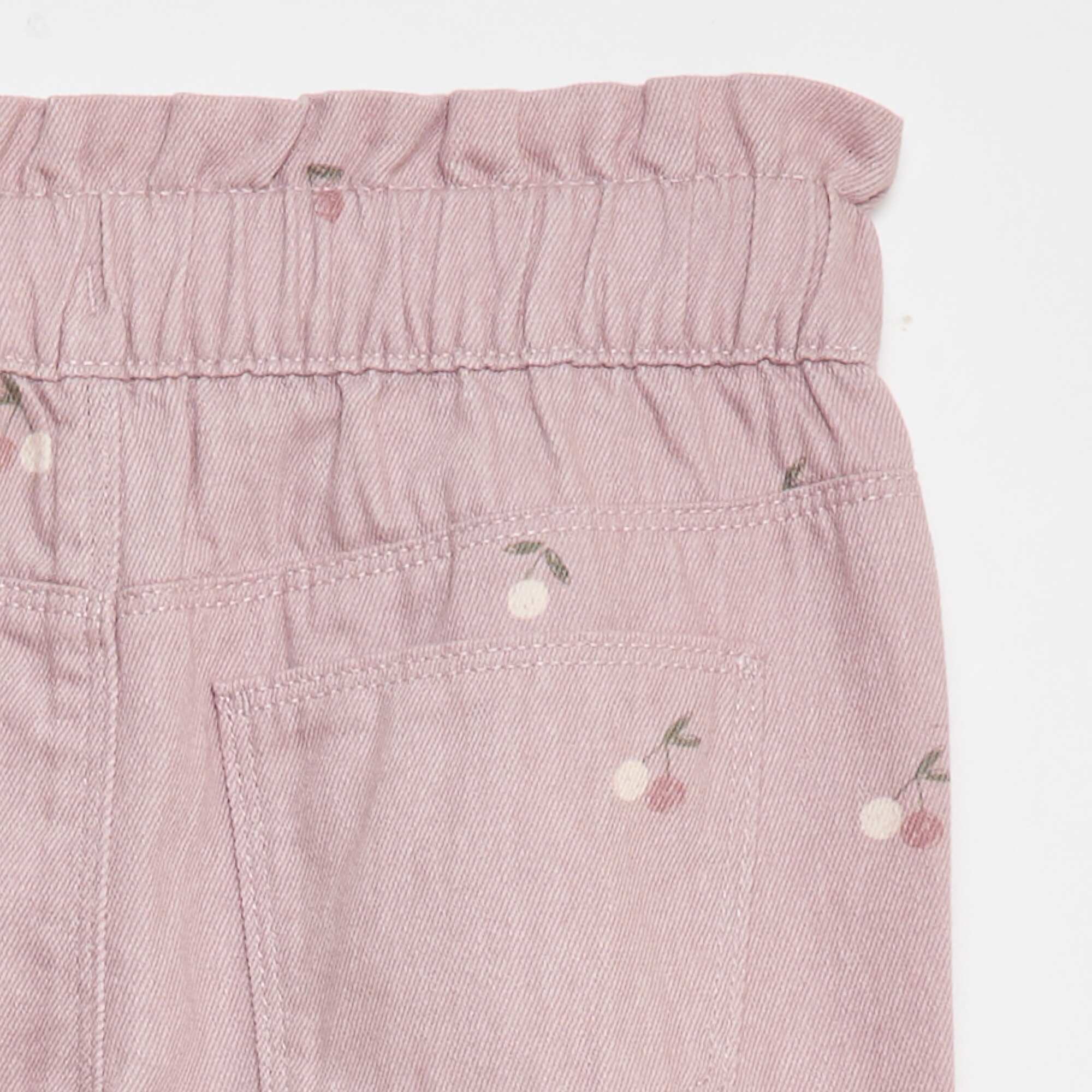 Patterned Mom Fit Denim Trousers PINK - Image 4