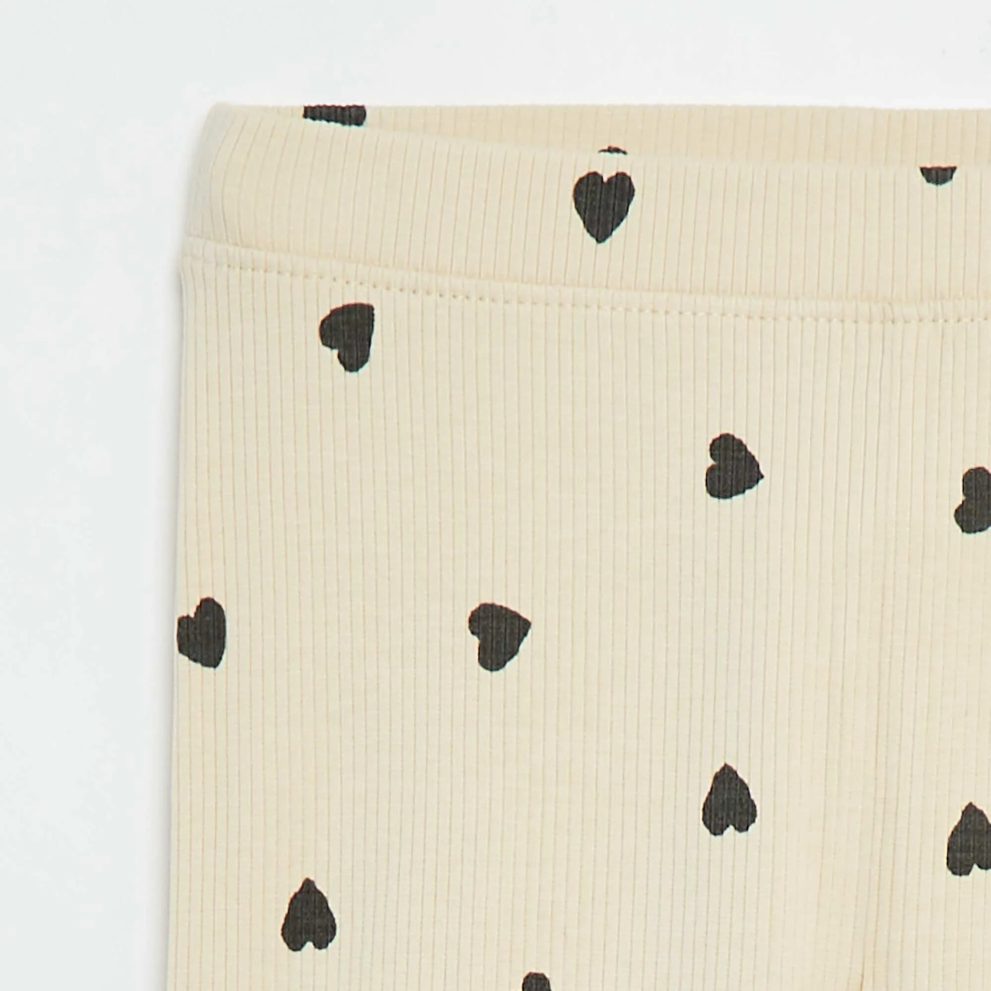 Patterned ribbed leggings BEIGE - Image 2