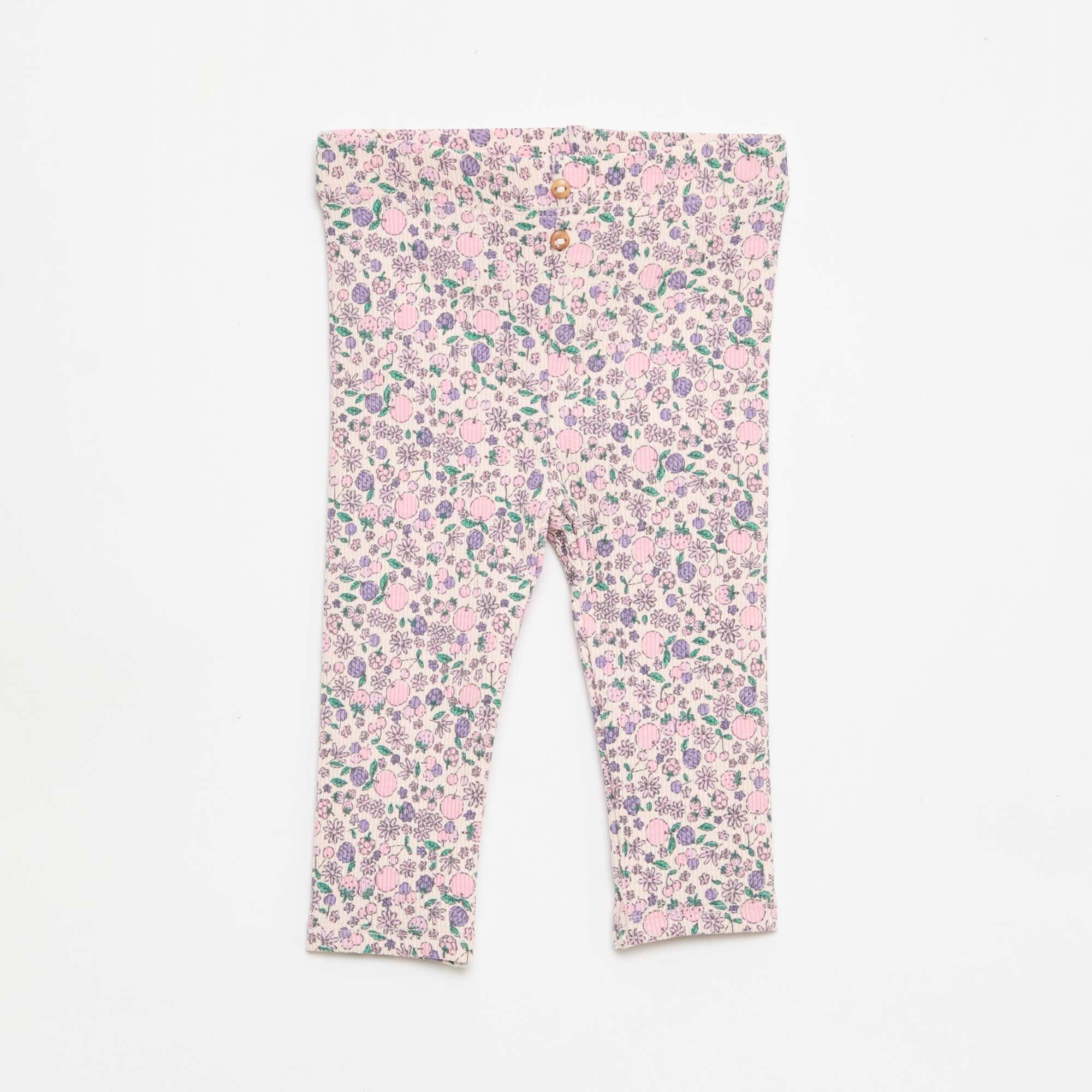 Patterned ribbed long leggings PINK