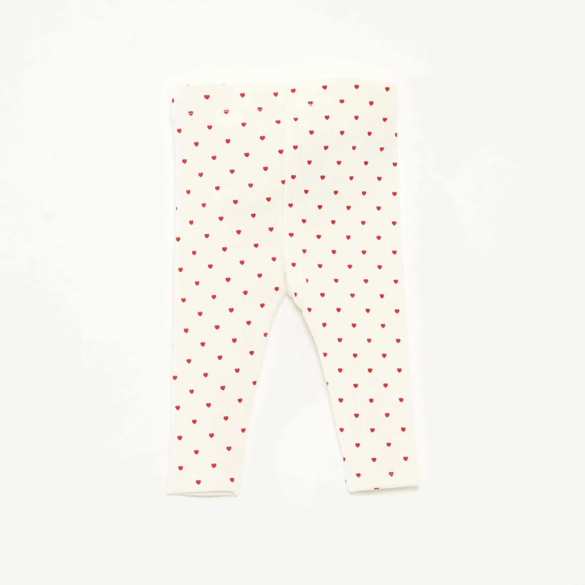 Patterned ribbed long leggings WHITE - Image 3