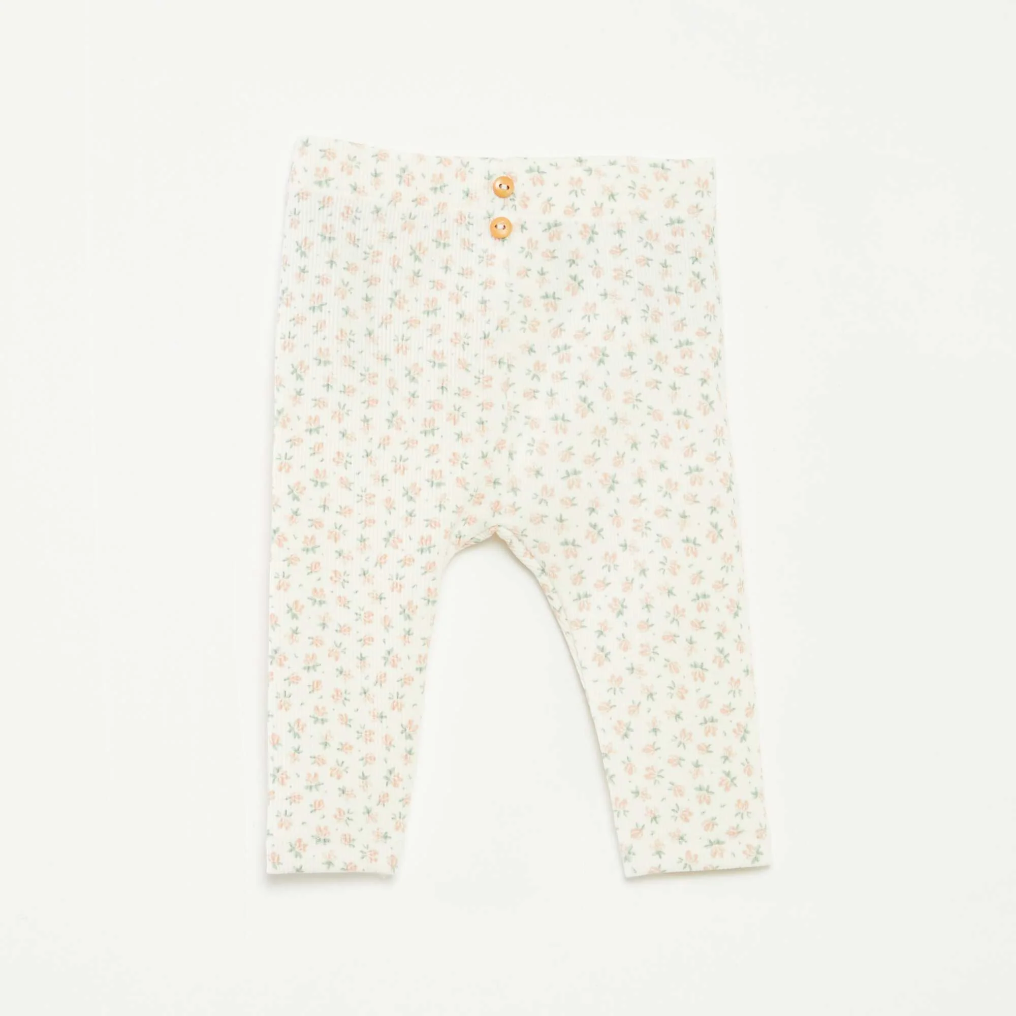 Patterned ribbed long leggings WHITE