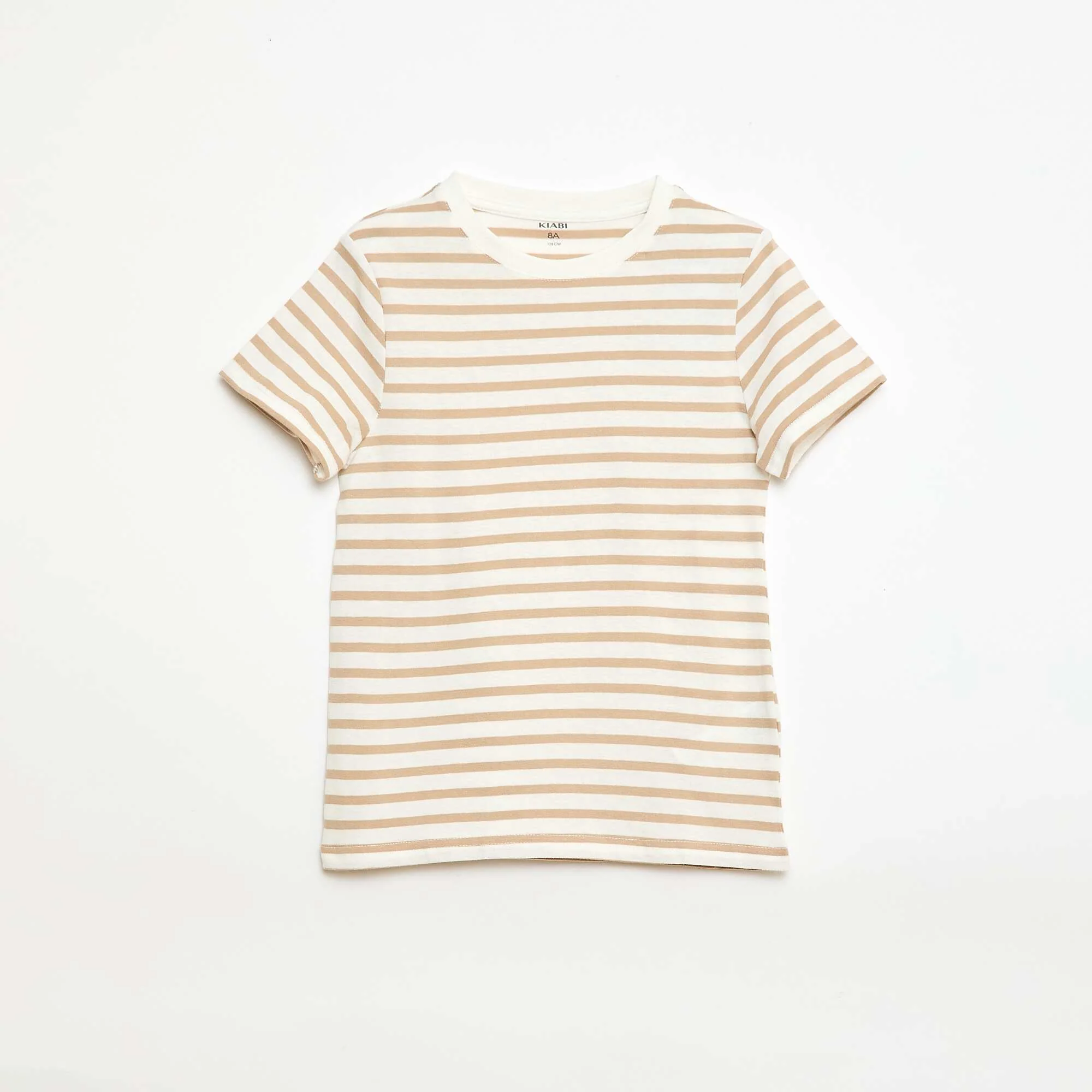 Patterned short-sleeved T-shirt BEIGE