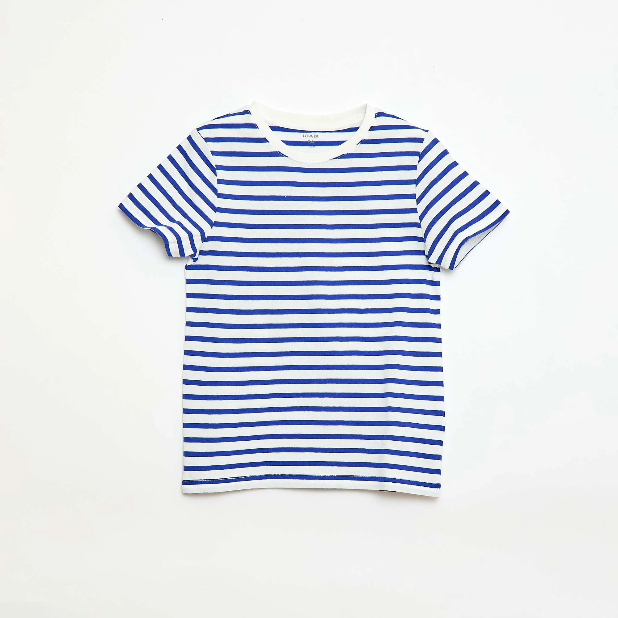 Patterned short-sleeved T-shirt BLUE