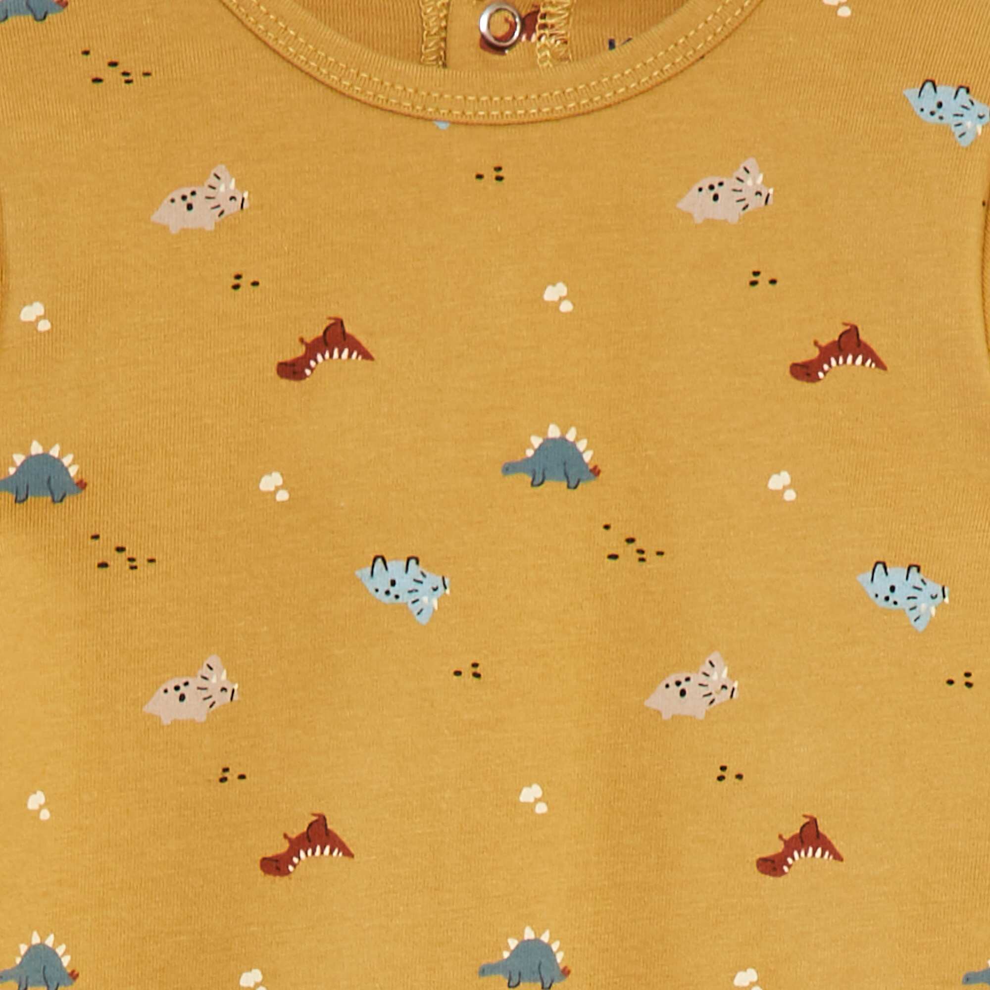 Patterned sleepsuit with feet BROWN - Image 2