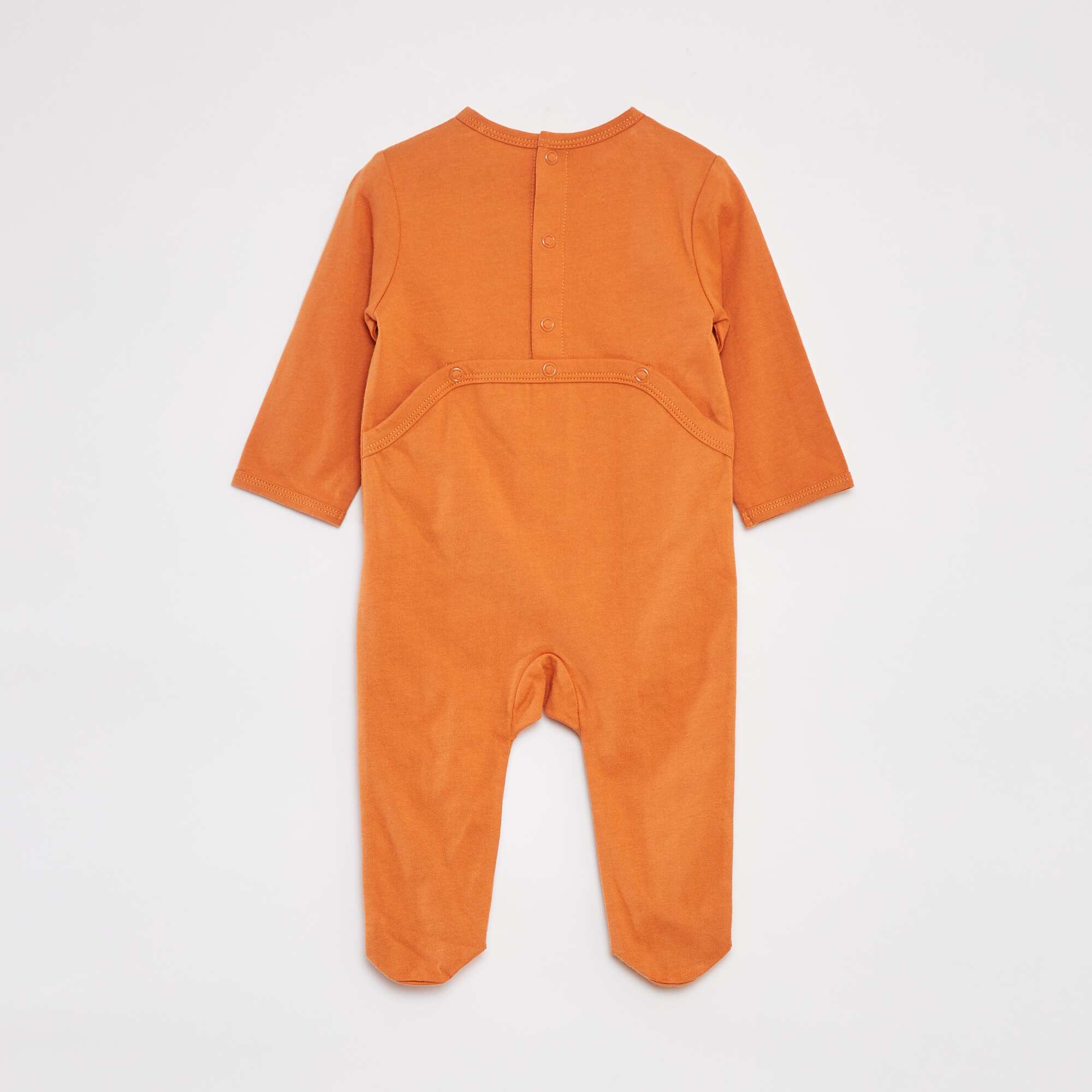 Patterned sleepsuit with feet ORANGE - Image 3
