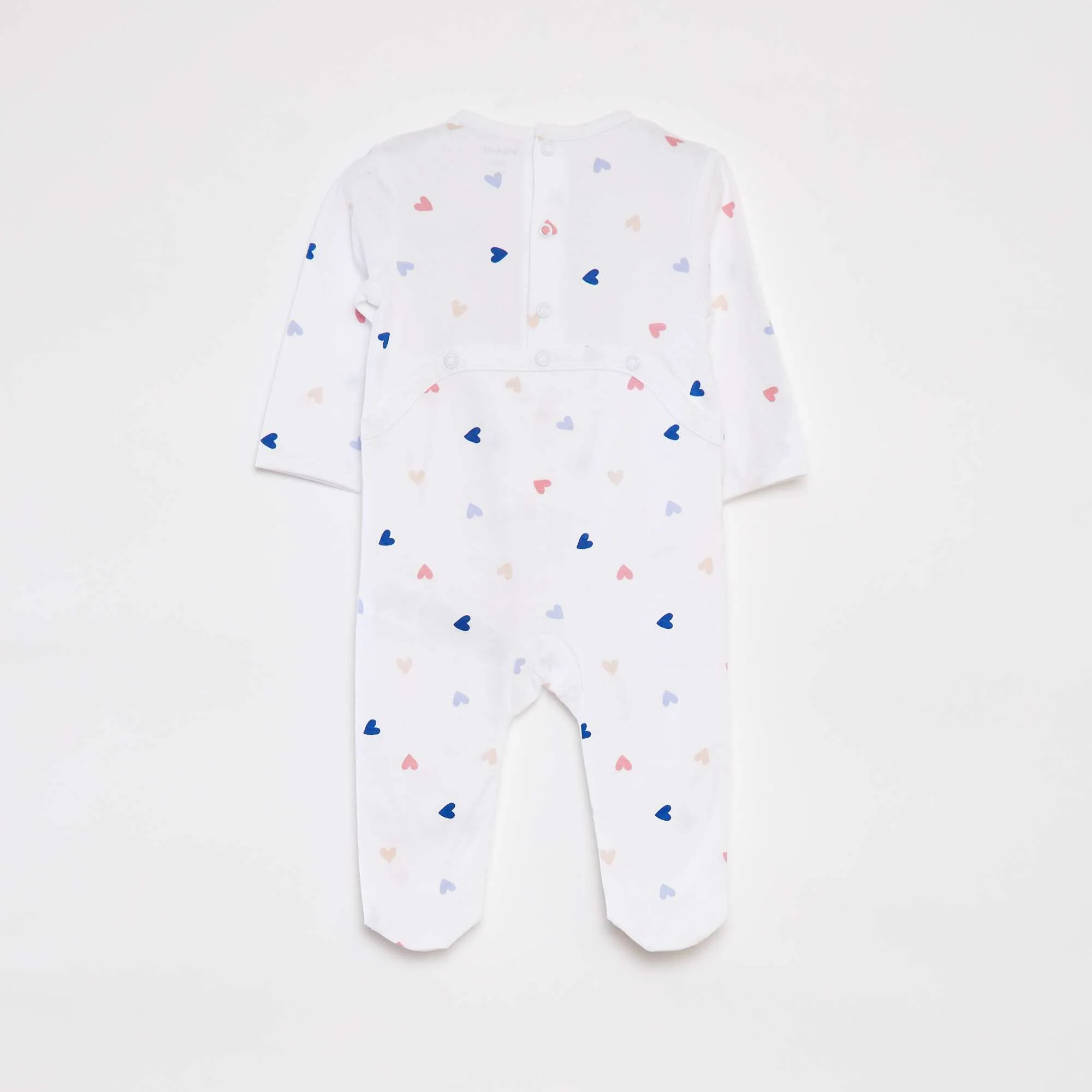Patterned sleepsuit with feet WHITE - Image 3