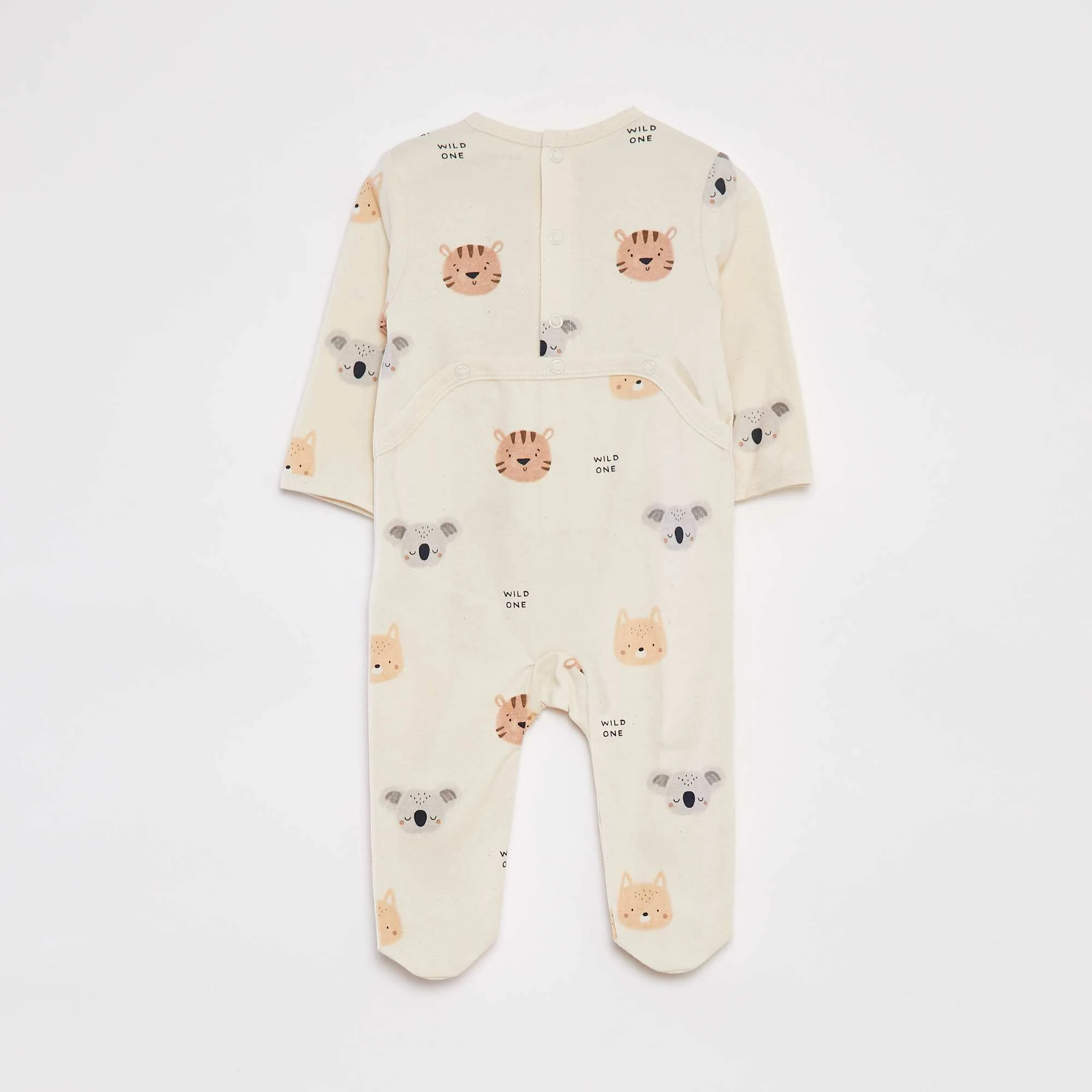 Patterned sleepsuit with feet WHITE - Image 3