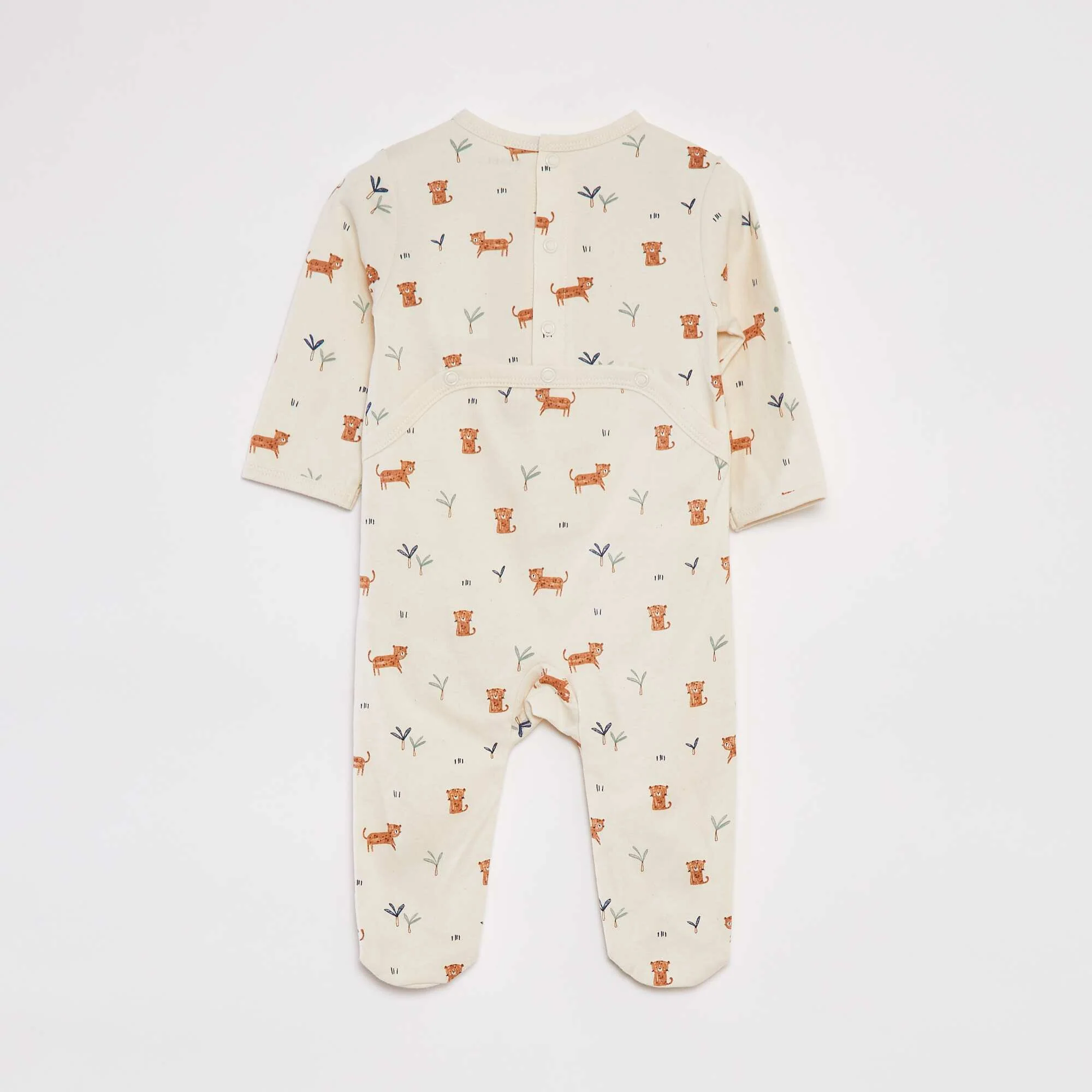 Patterned sleepsuit with feet WHITE - Image 3