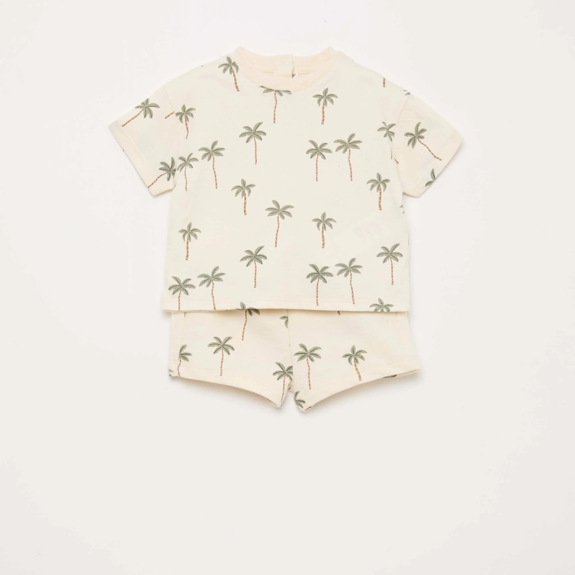 Patterned T-shirt + Shorts Set - 2 pieces WHITE