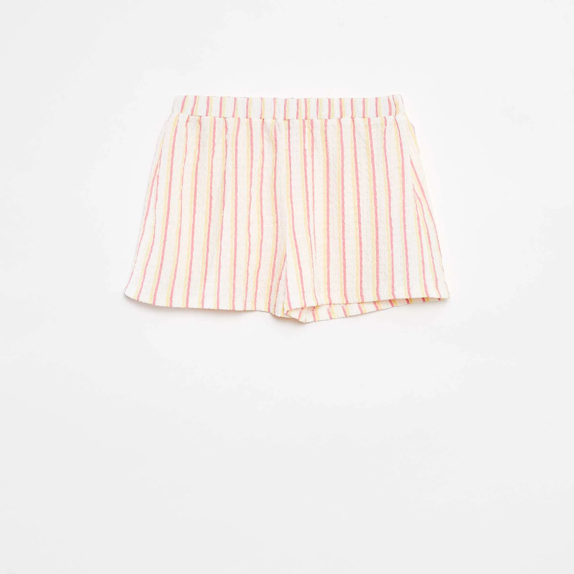 Patterned waffle-knit shorts WHITE