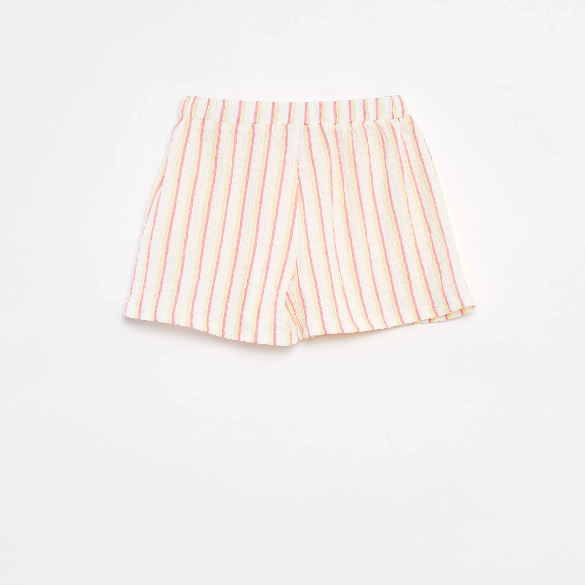 Patterned waffle-knit shorts WHITE - Image 2