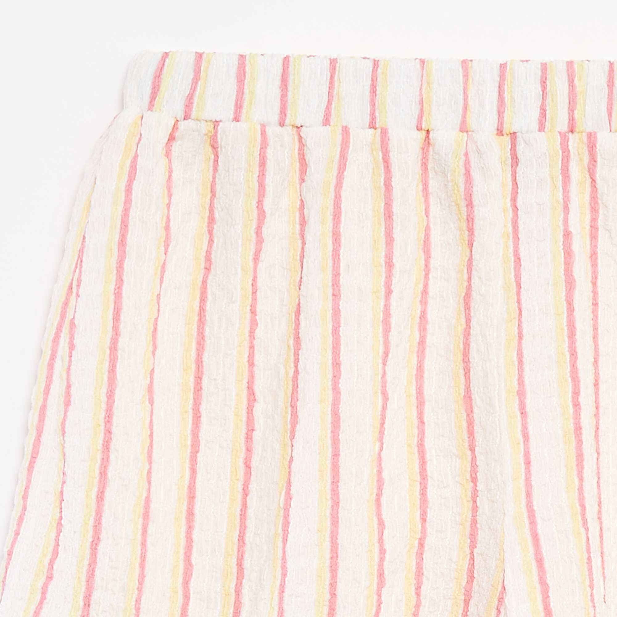 Patterned waffle-knit shorts WHITE - Image 3