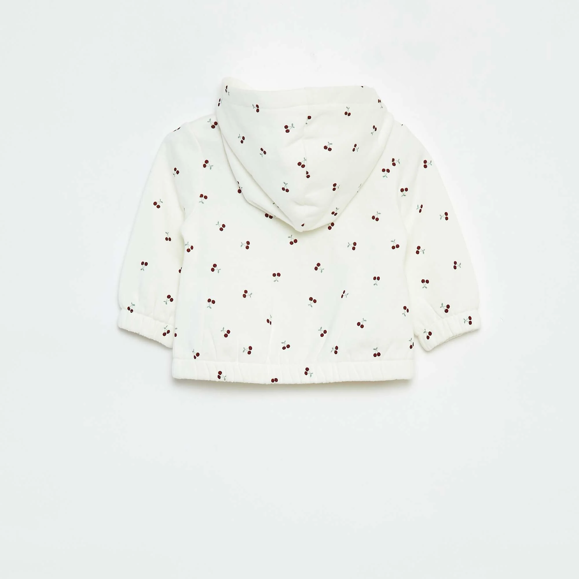 Patterned zip-up hoodie WHITE - Image 3