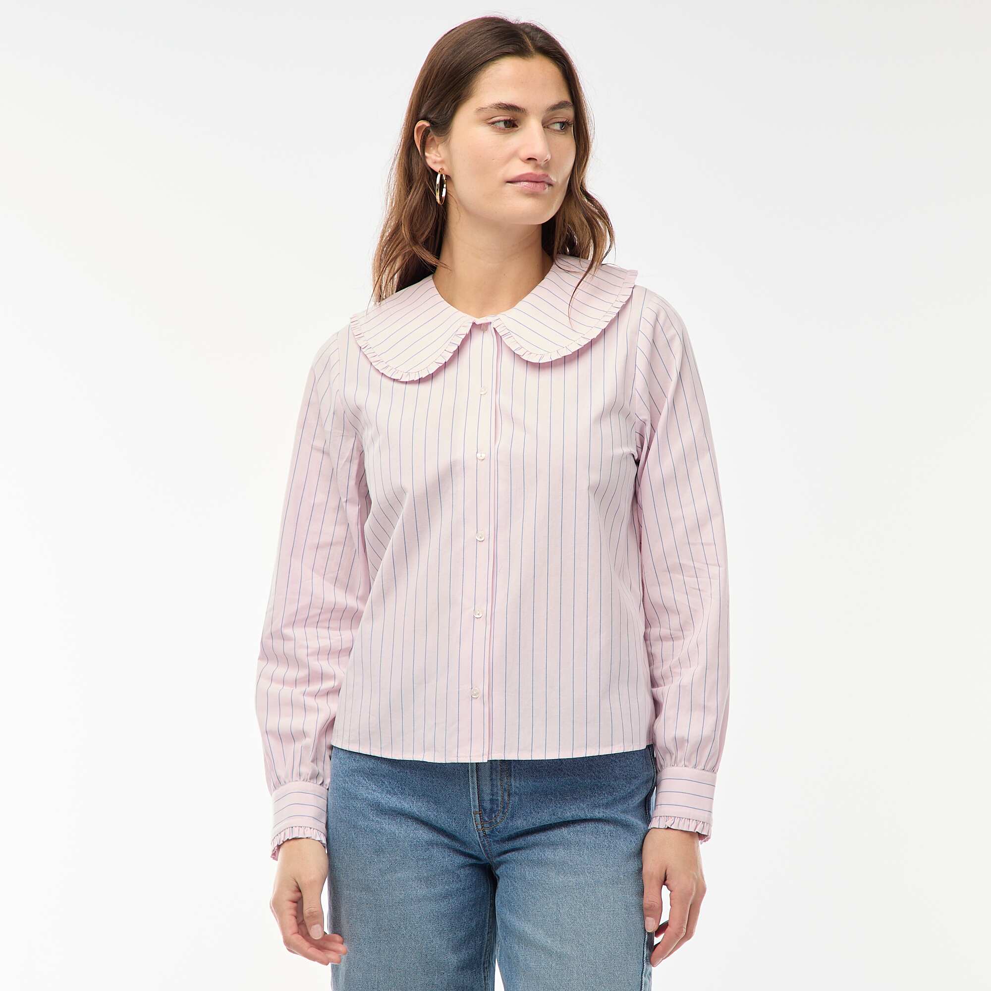 Peter Pan Collar Shirt PINK - Image 3