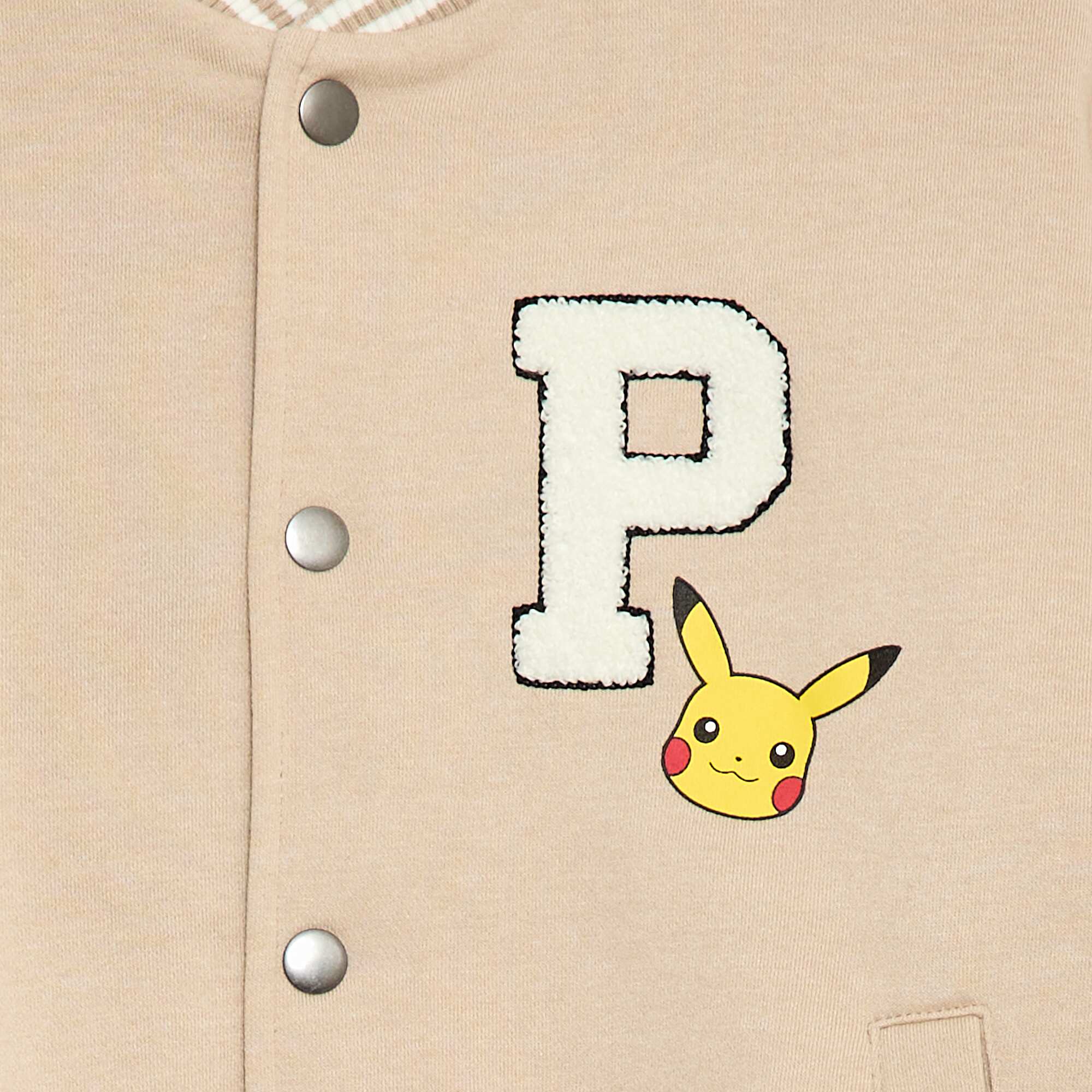 Pikachu 'Pokémon' American Style Jacket BEIGE - Image 2