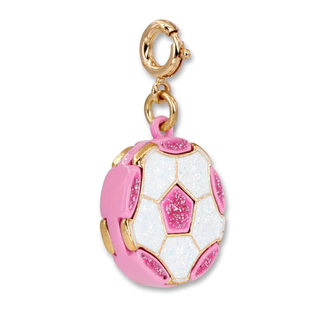 Gold Glitter Soccer Ball Charm - Image 2
