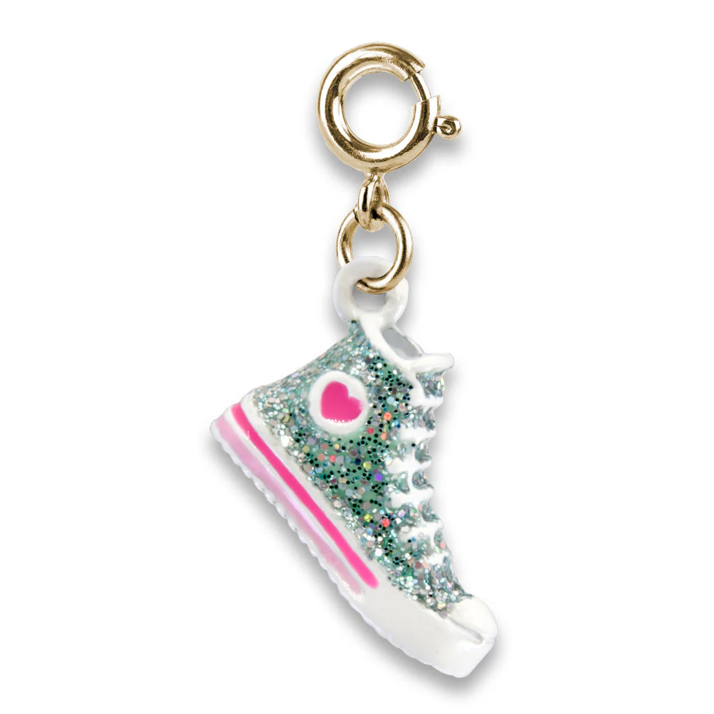Gold Glitter High Top Sneaker Charm - Image 2
