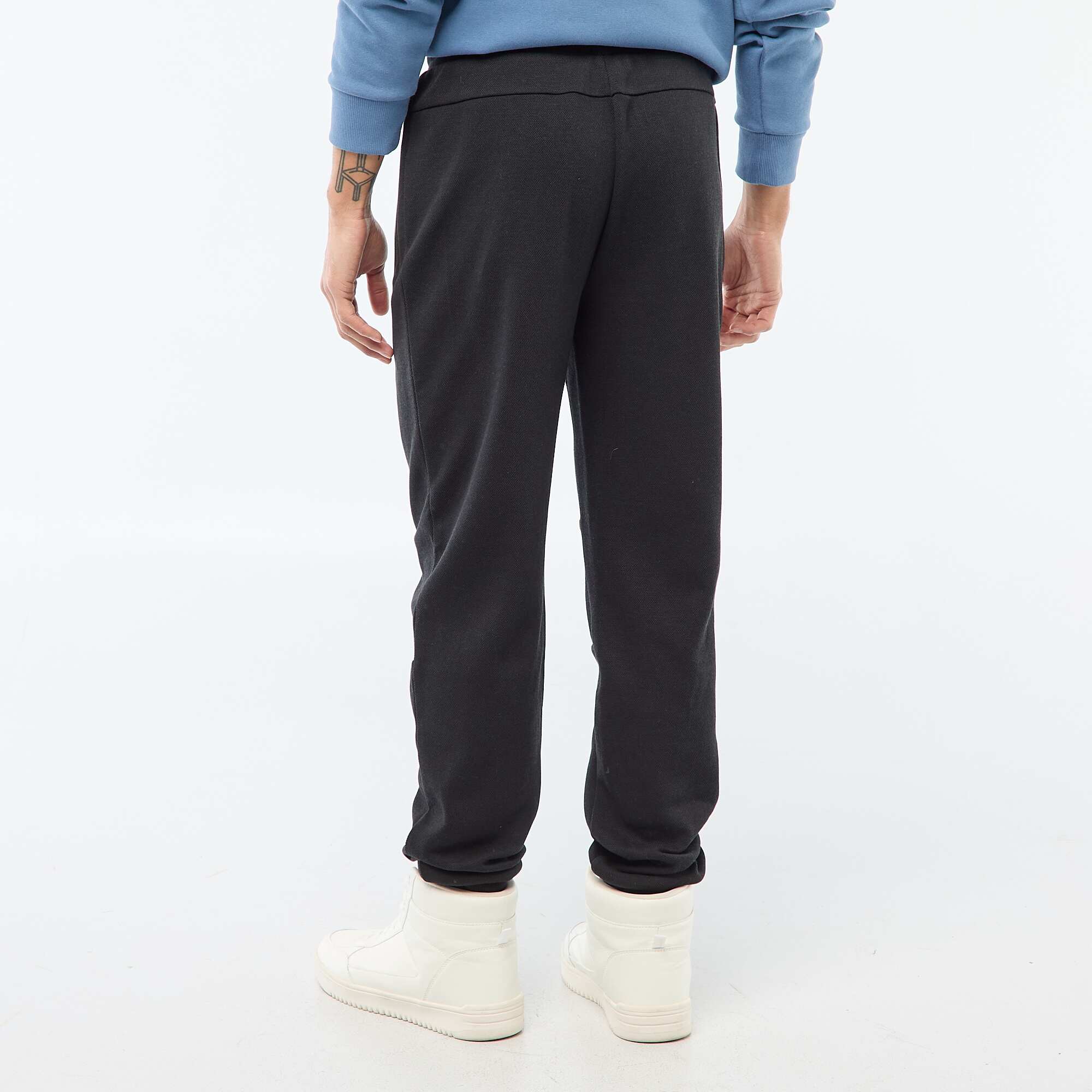 Piqué Knit Joggers BLACK - Image 3