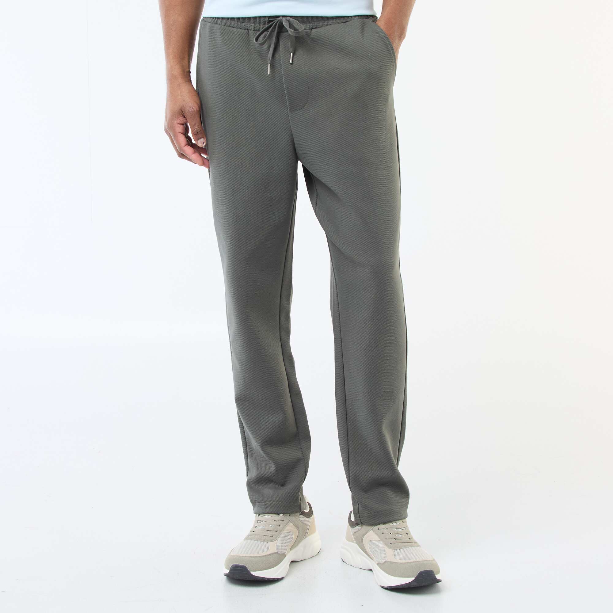 Piqué Knit Joggers KHAKI - Image 2