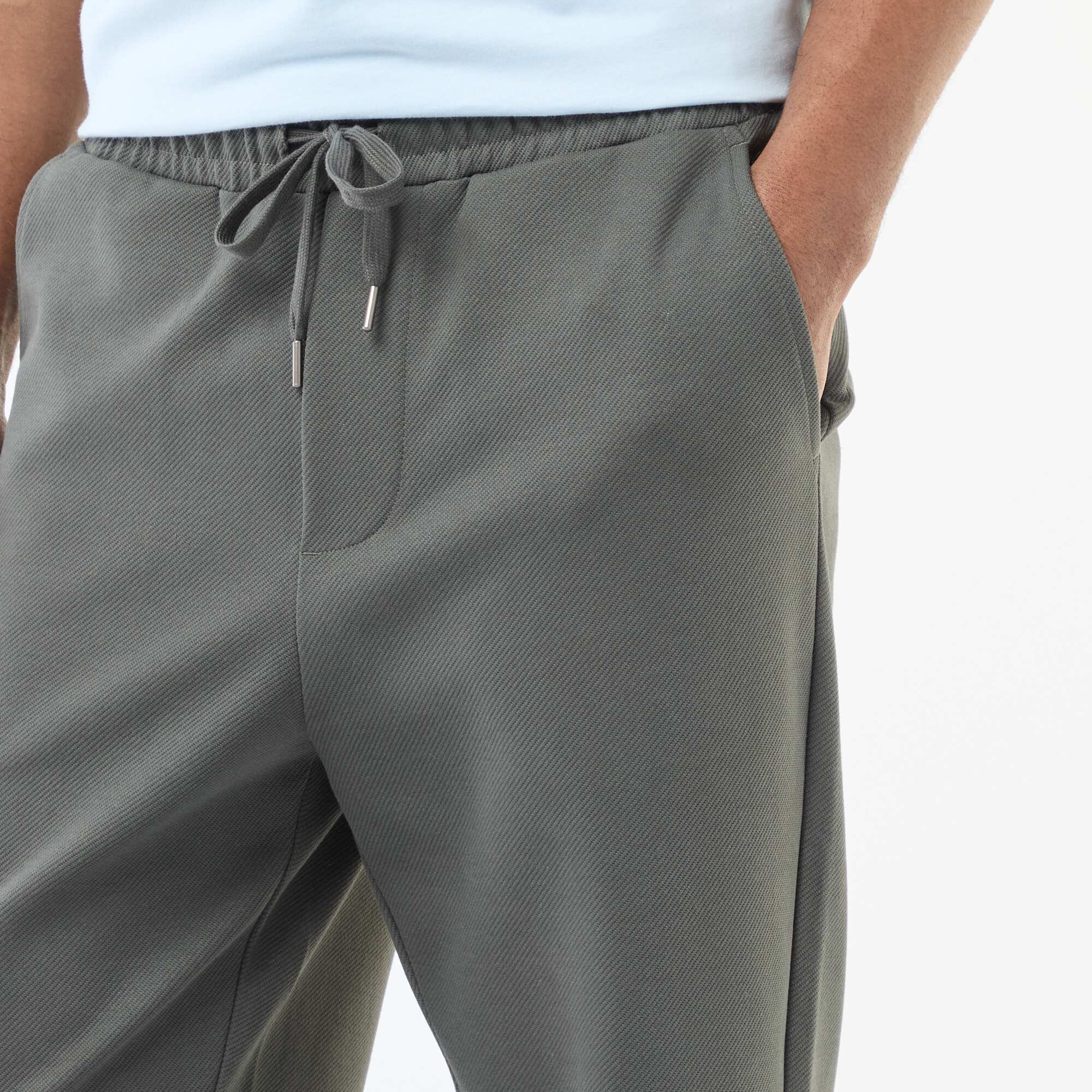 Piqué Knit Joggers KHAKI - Image 4