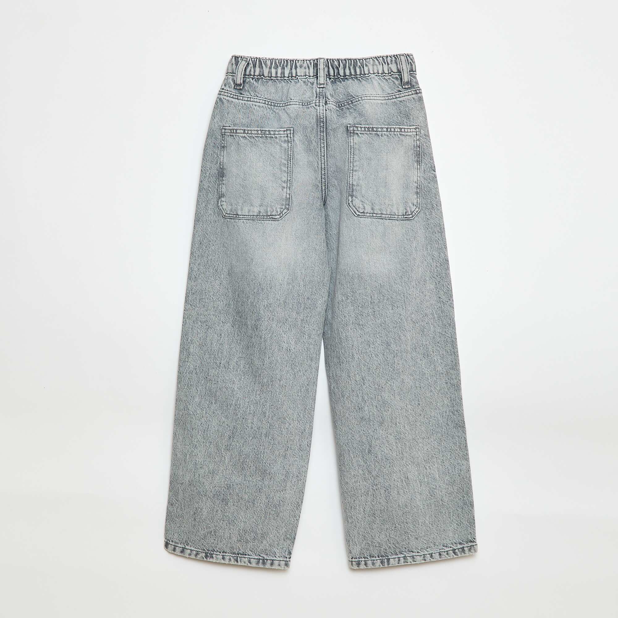 Plain Baggy 5-Pocket Jeans GREY - Image 2