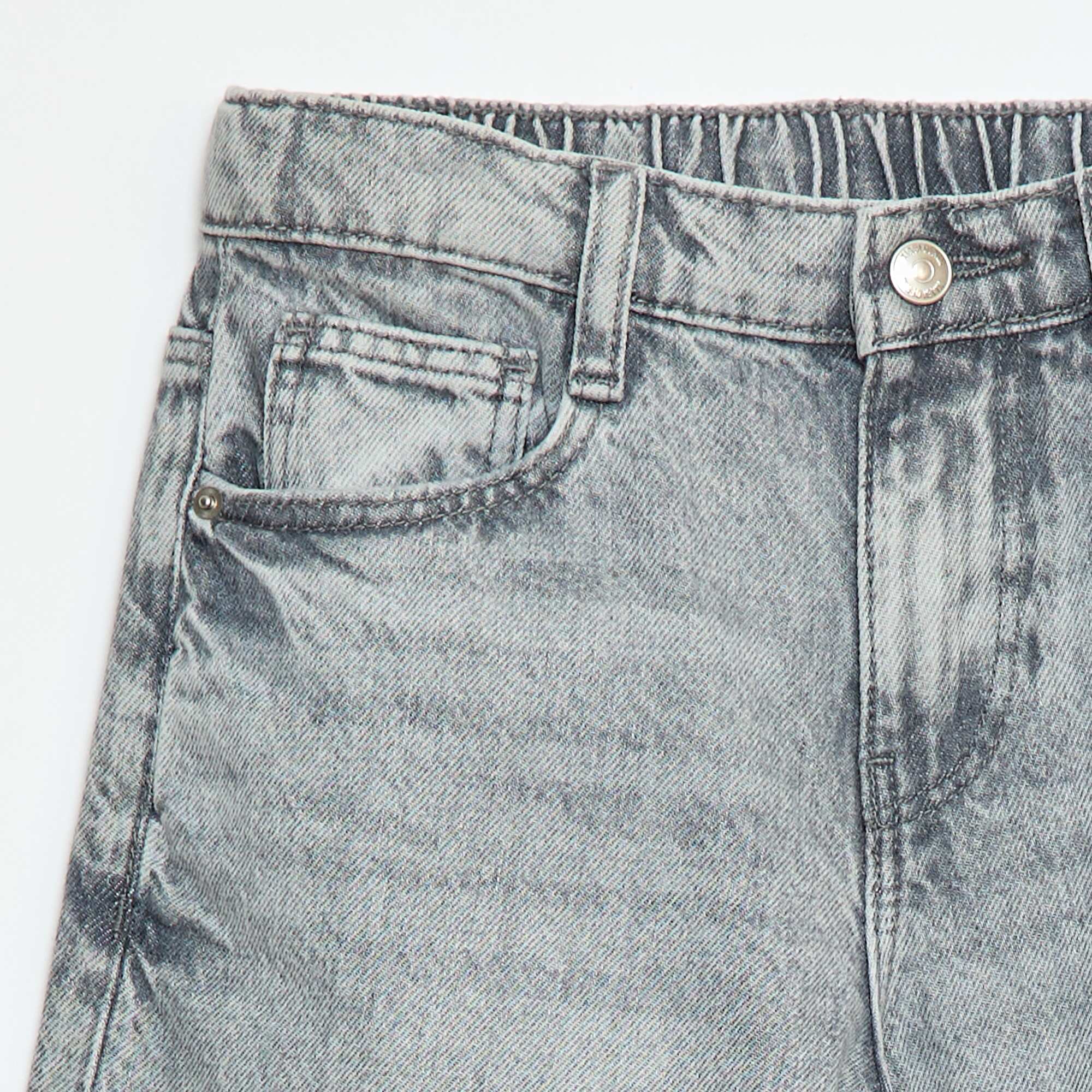 Plain Baggy 5-Pocket Jeans GREY - Image 3