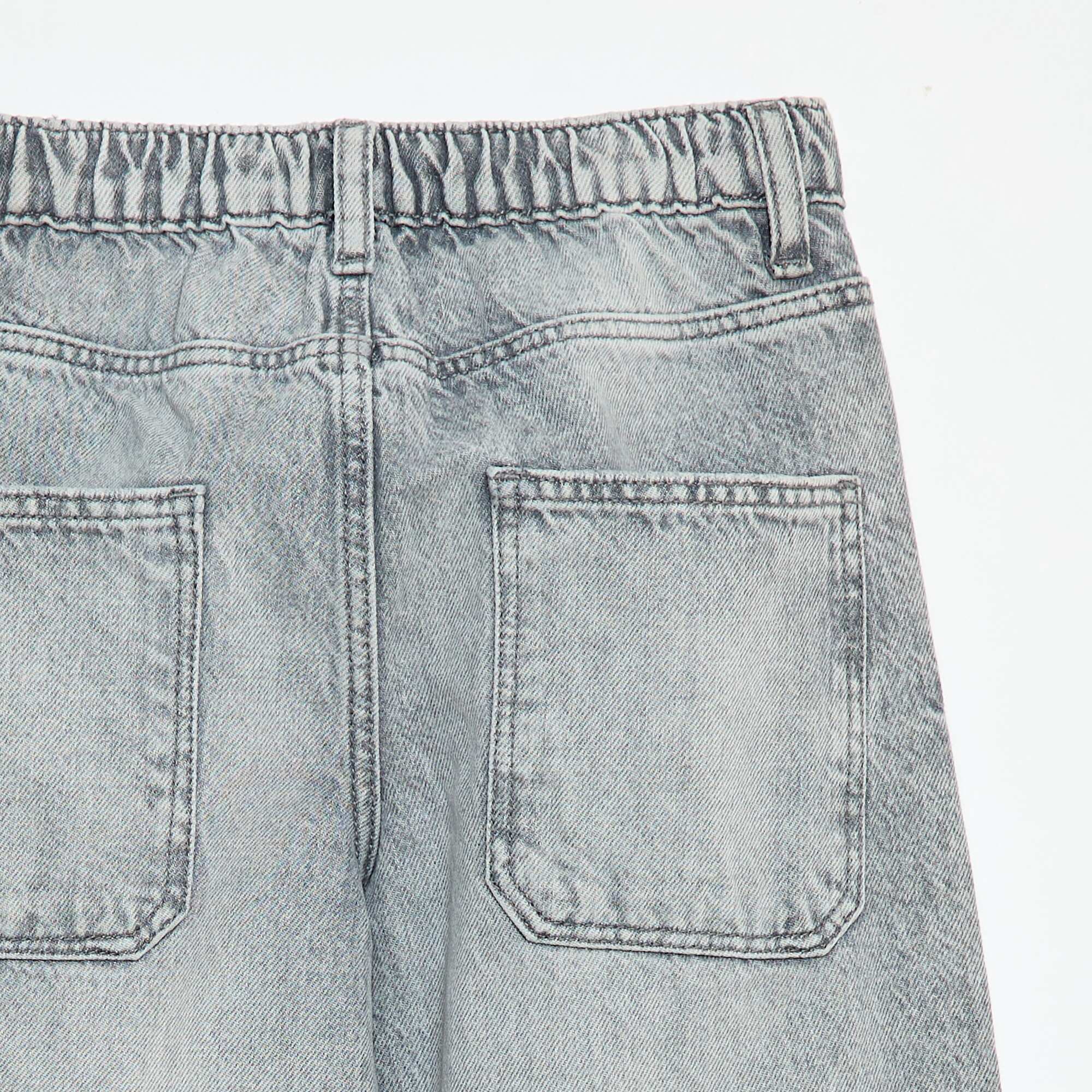 Plain Baggy 5-Pocket Jeans GREY - Image 4