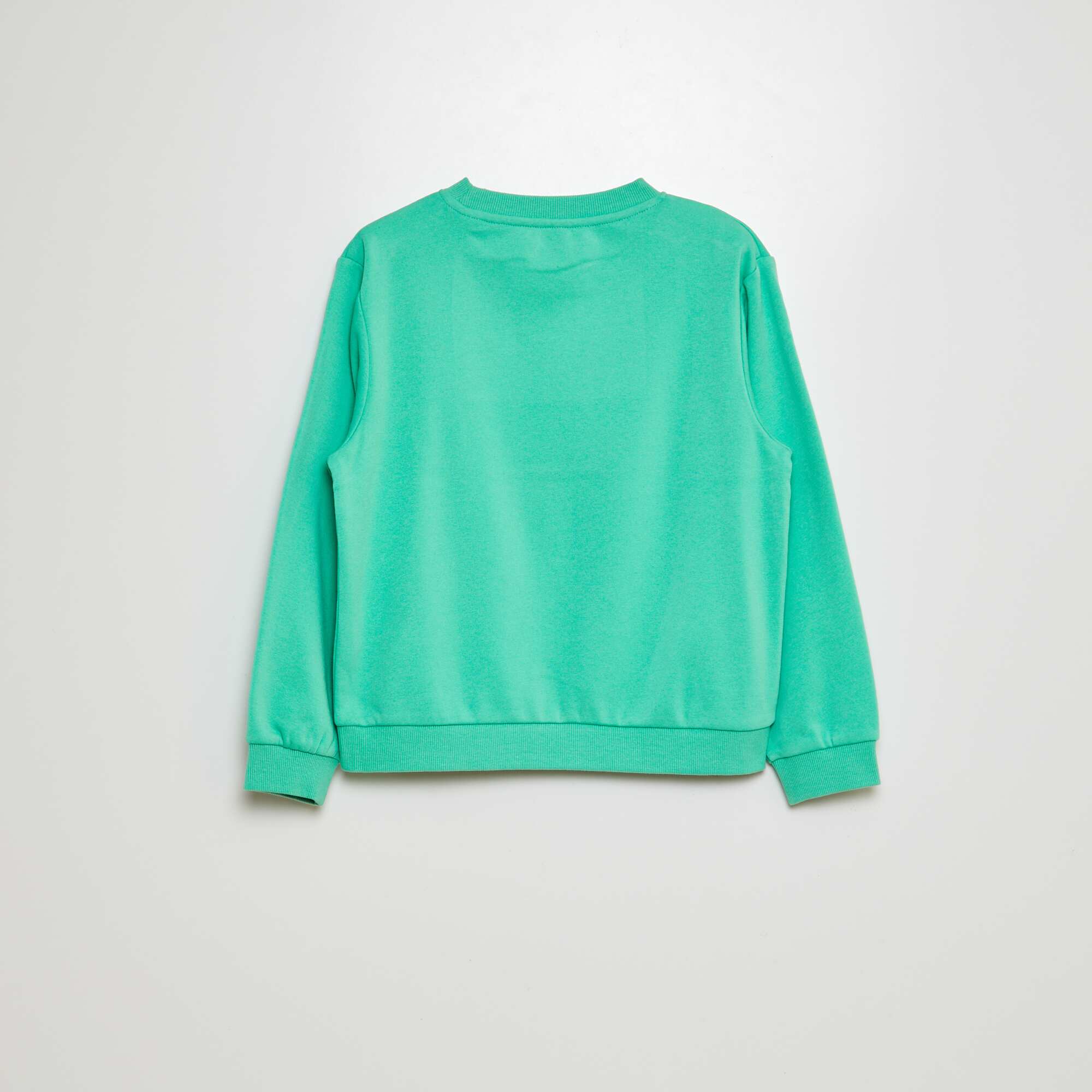 Plain brushed sweatshirt GREEN - Image 2