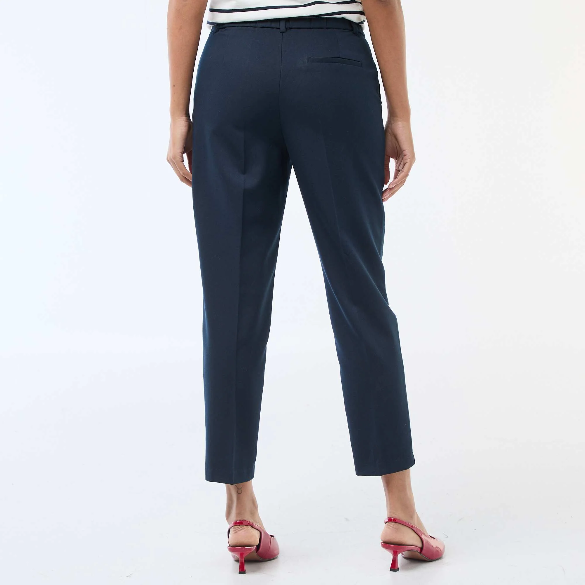 Plain cigarette trousers with 2 pockets BLUE - Image 3