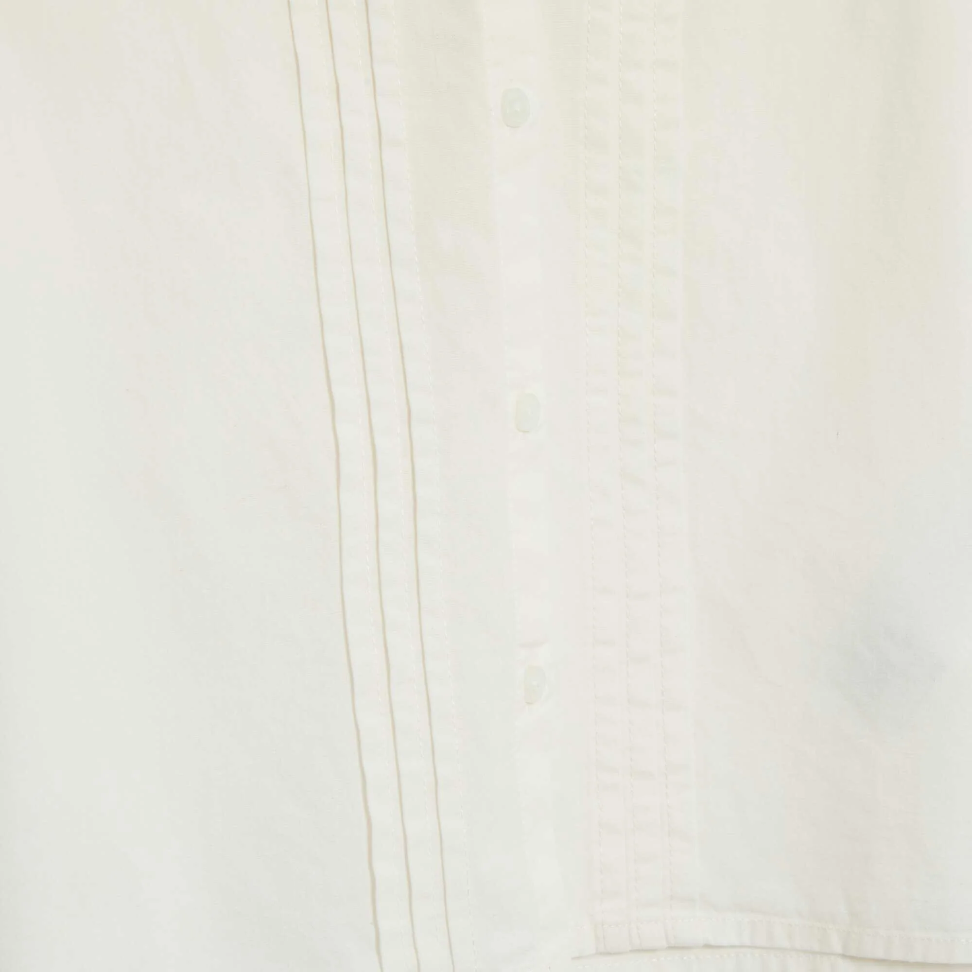 Plain Cotton Blouse with Ruffled Collar WHITE - Image 5
