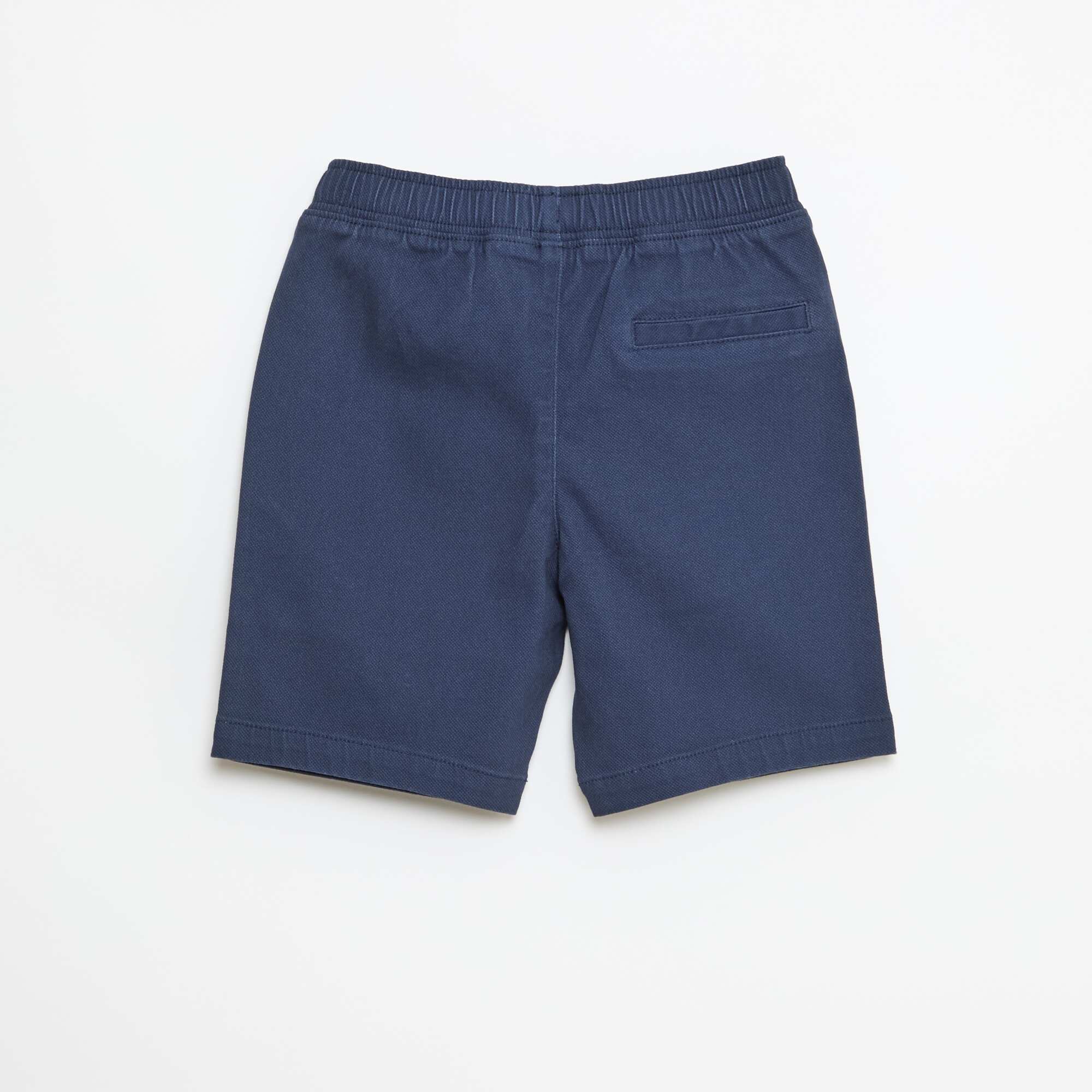 Plain Cotton Denim Bermuda Shorts BLUE - Image 2