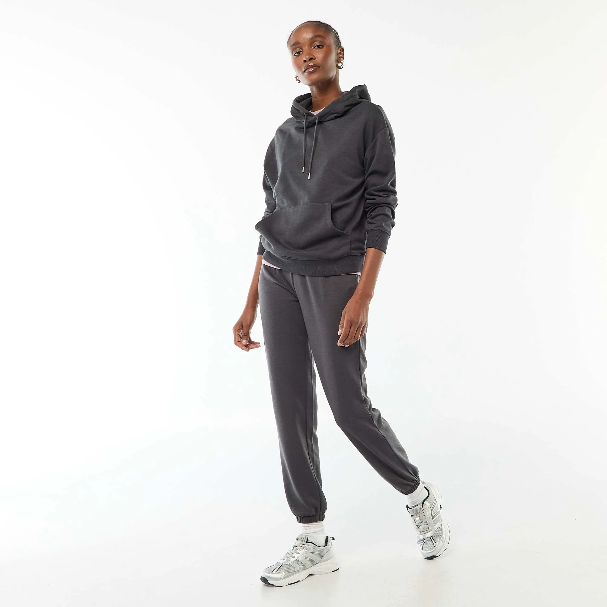 Plain Cotton Hoodie BLACK - Image 3
