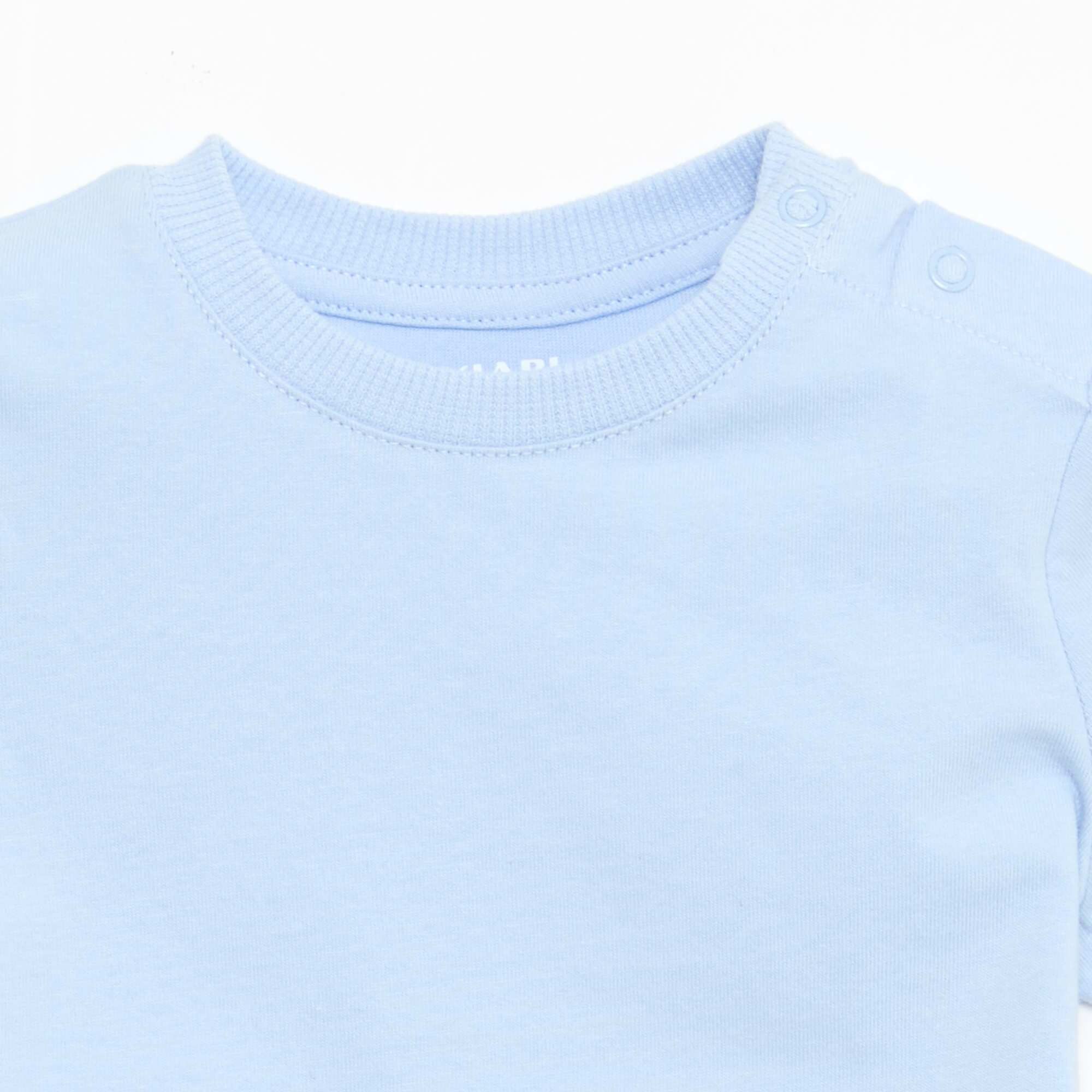 Plain Cotton Jersey T-shirt BLUE - Image 2