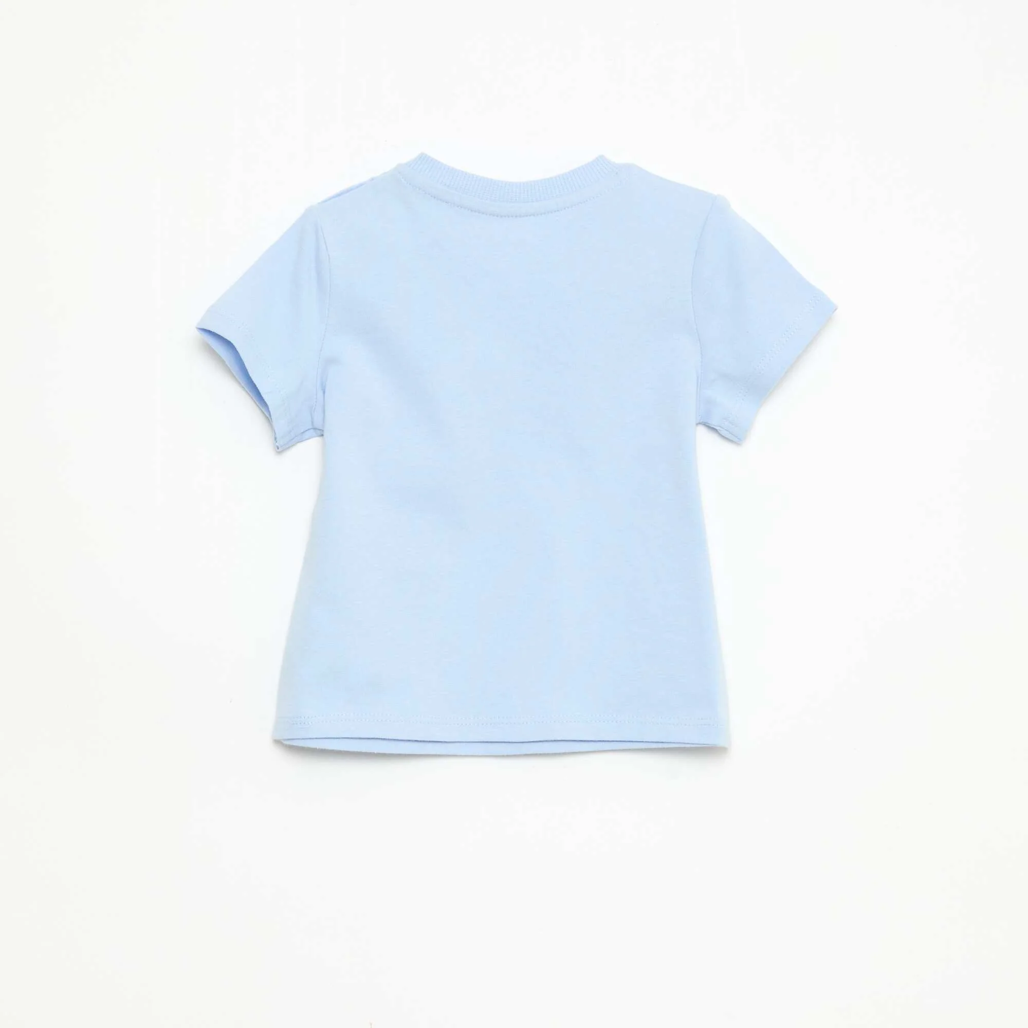Plain Cotton Jersey T-shirt BLUE - Image 3