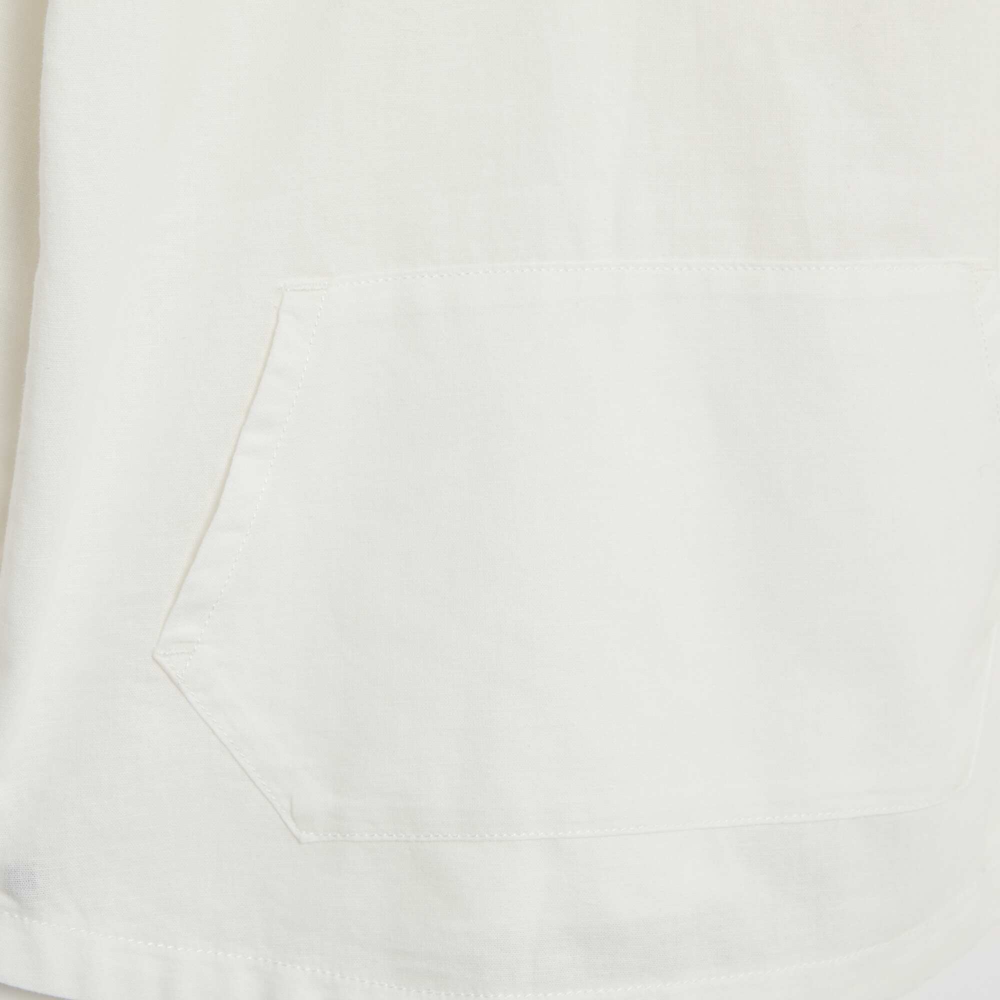 Plain Cotton Regular Fit Hooded Shirt WHITE - Image 4