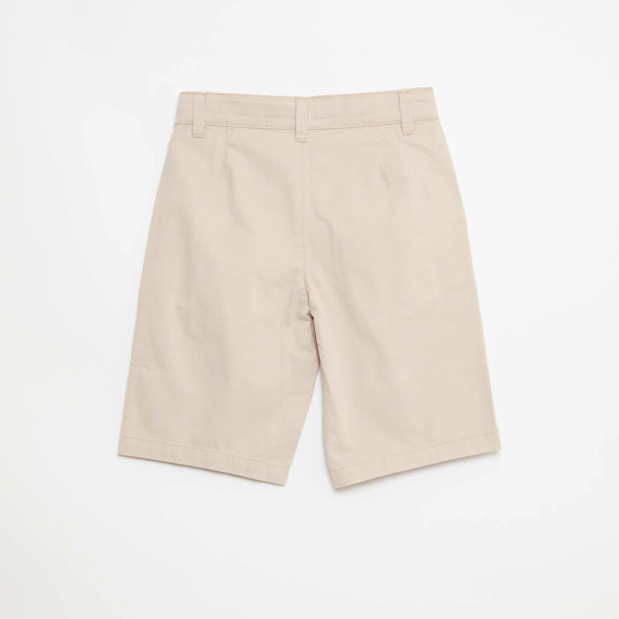 Plain Cotton Twill Bermuda Shorts BEIGE - Image 2
