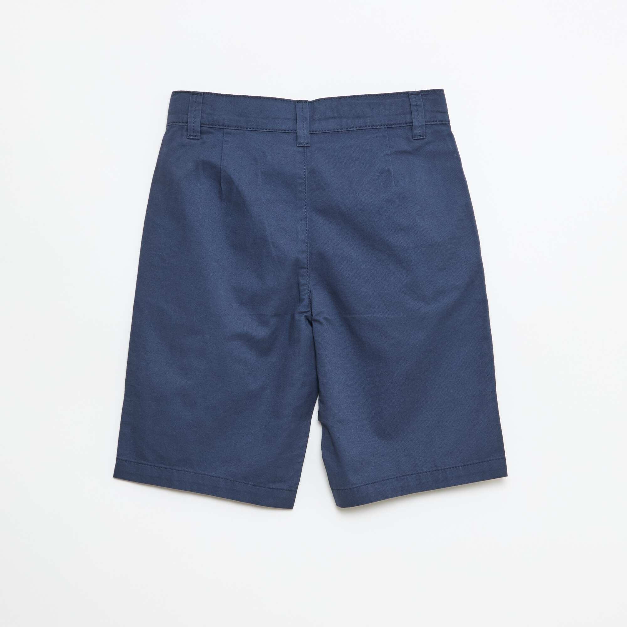 Plain Cotton Twill Bermuda Shorts BLUE - Image 2