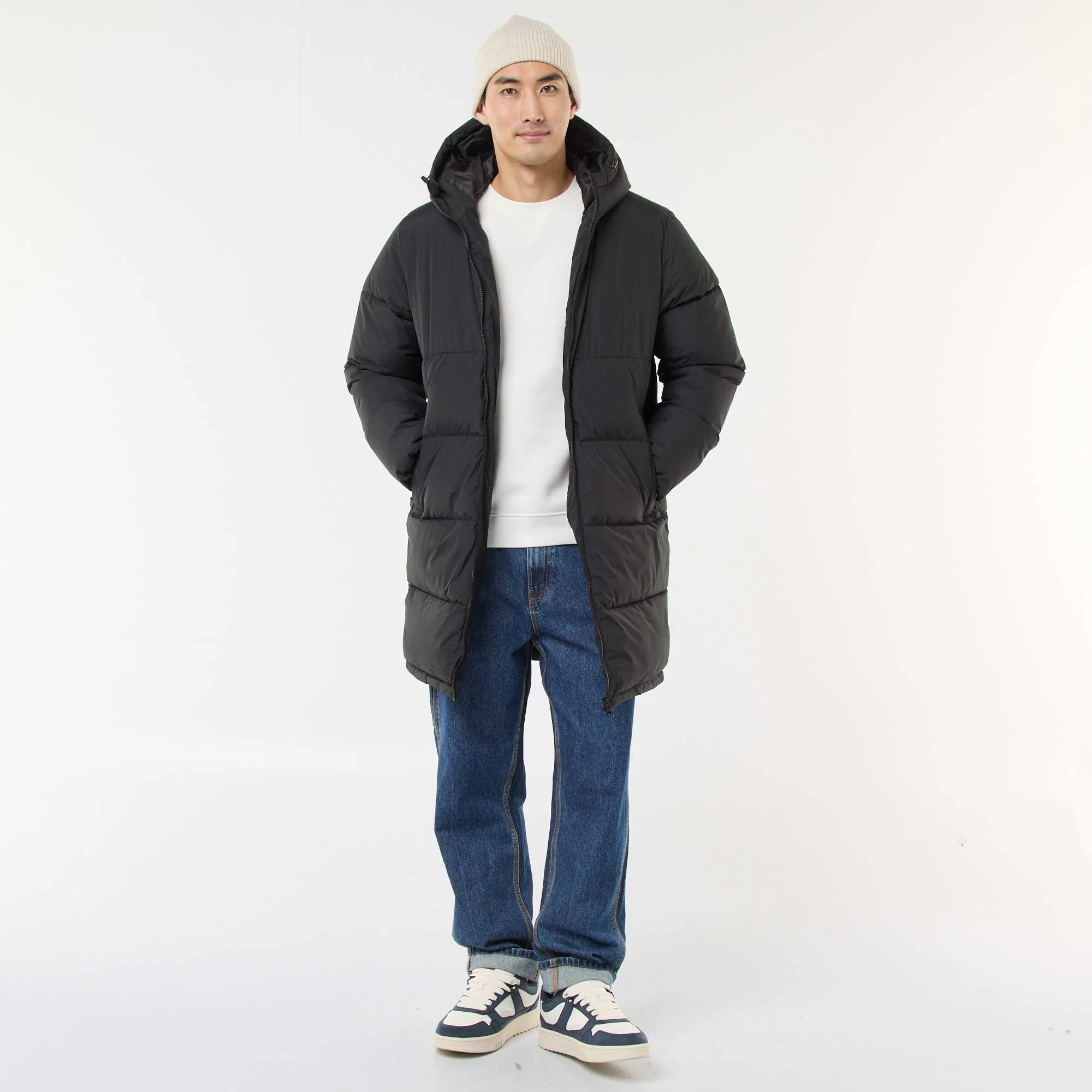 Plain Crew Neck Sweatshirt in Brushed Fleece WHITE - Image 2