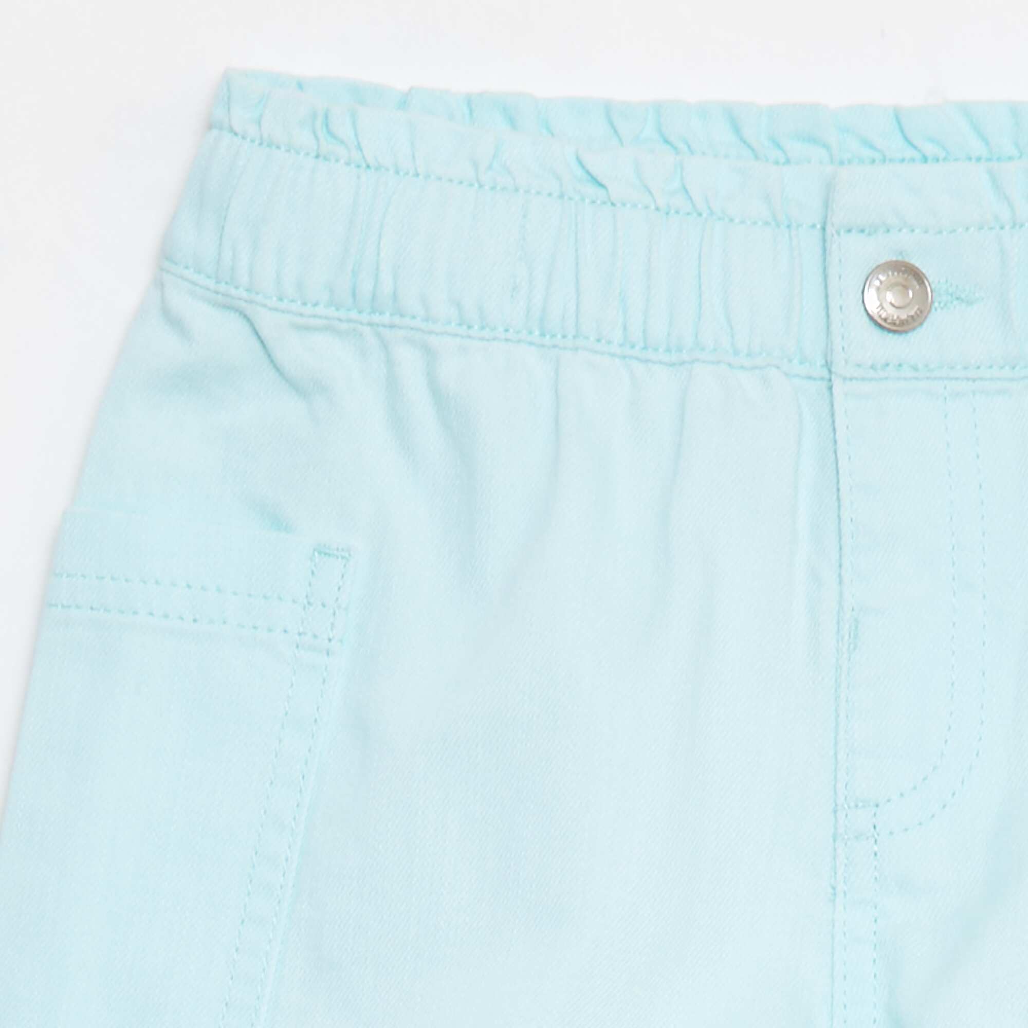 Plain denim shorts with pockets BLUE - Image 3