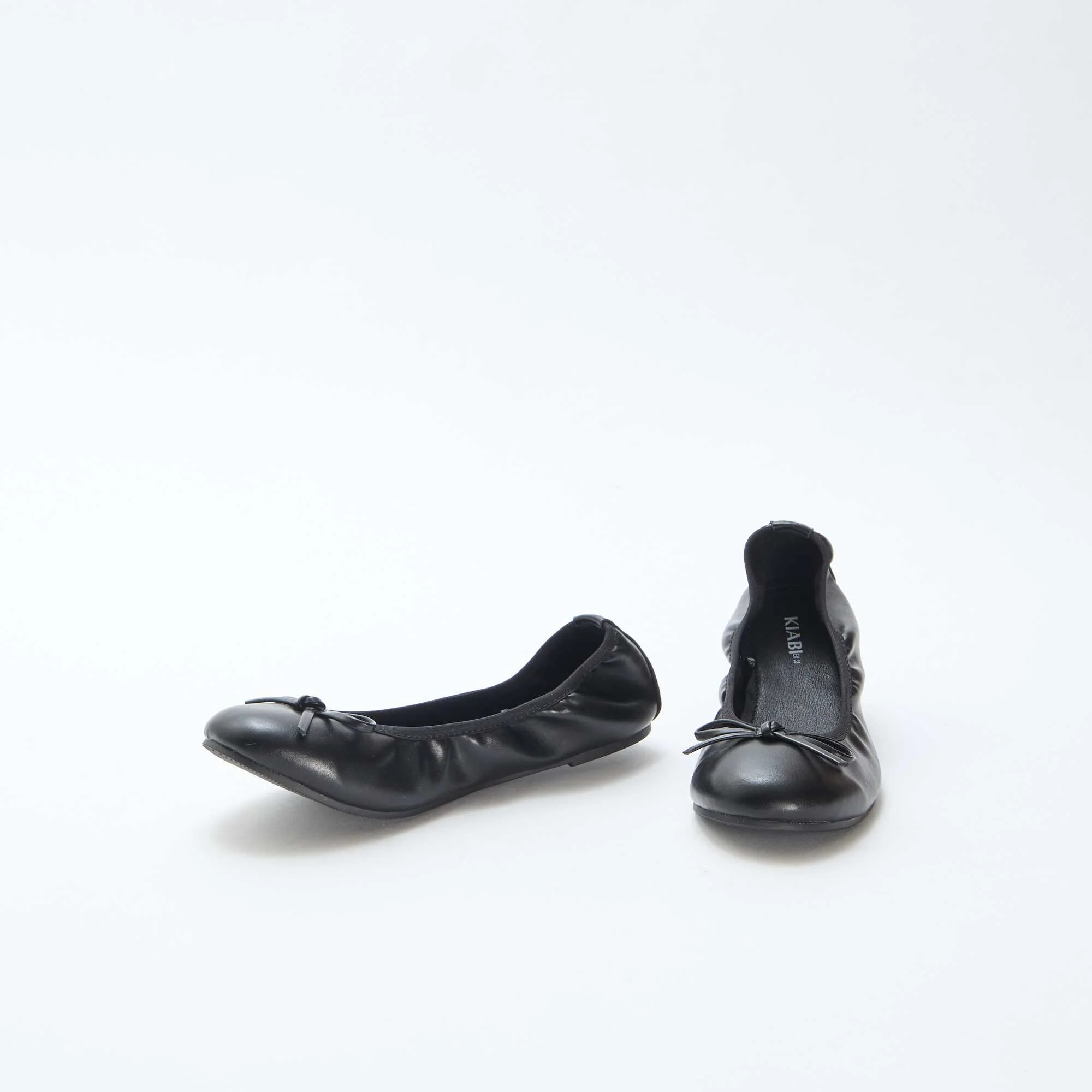 Plain Flat Ballerina Shoes BLACK - Image 5