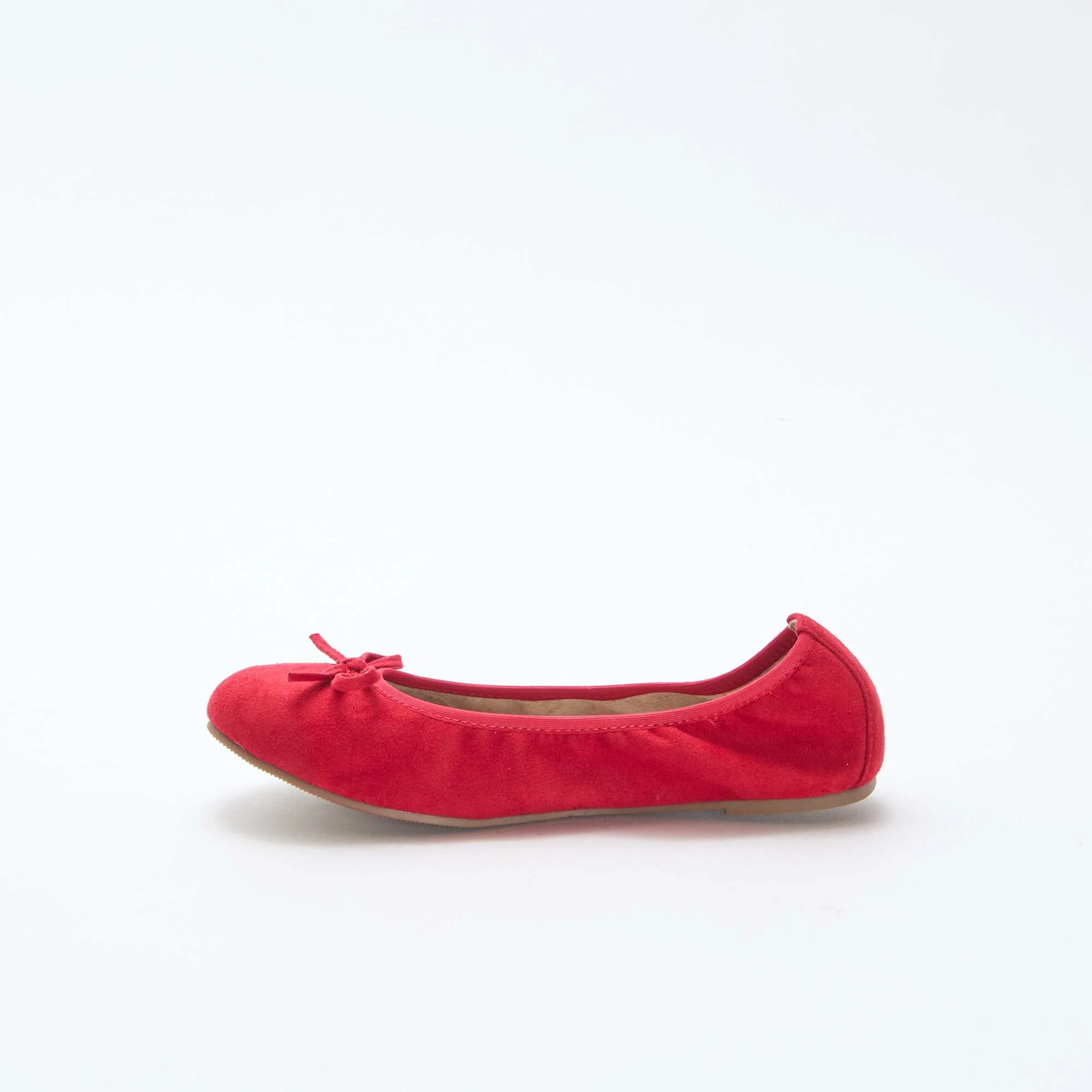 Plain Flat Ballerina Shoes RED - Image 4