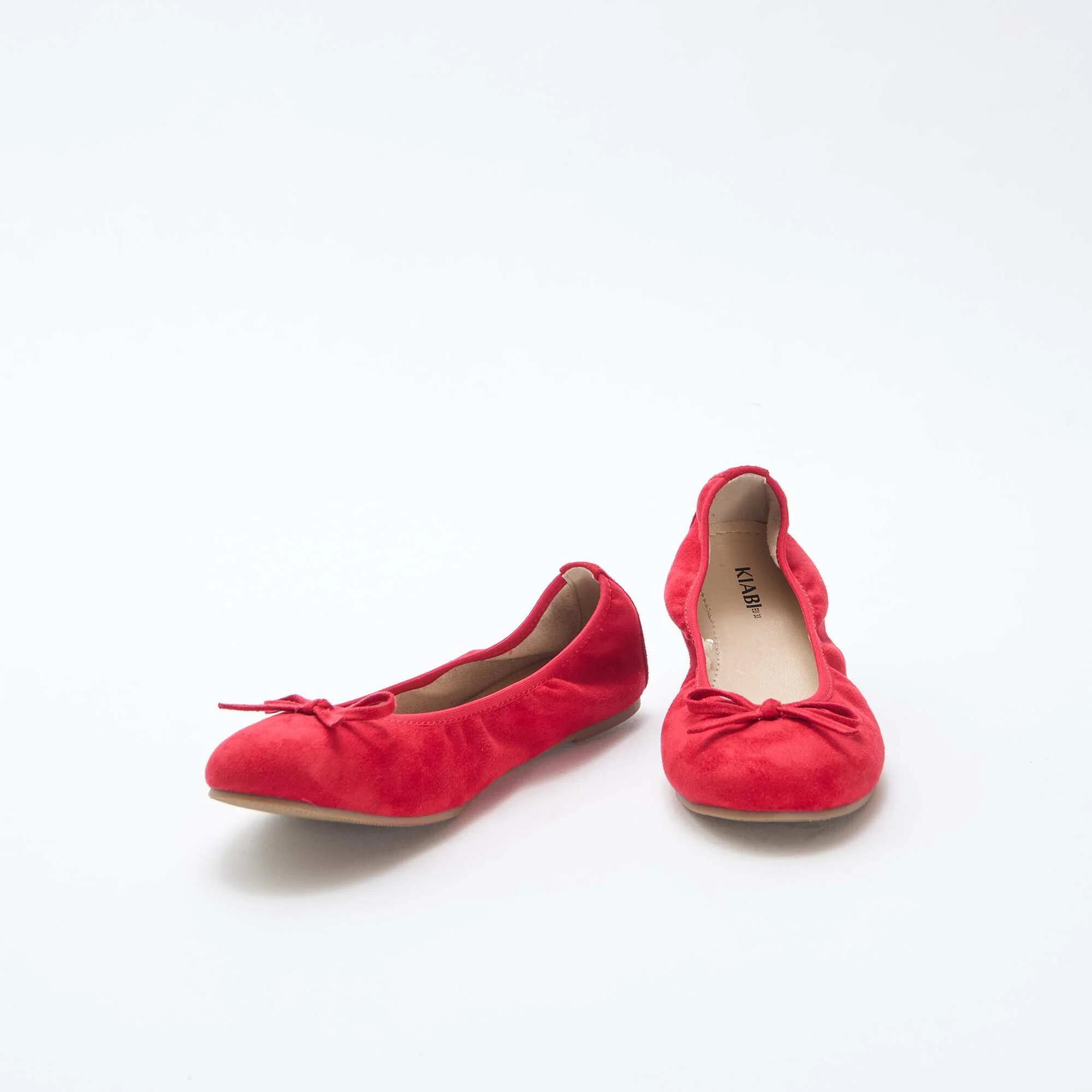 Plain Flat Ballerina Shoes RED - Image 5