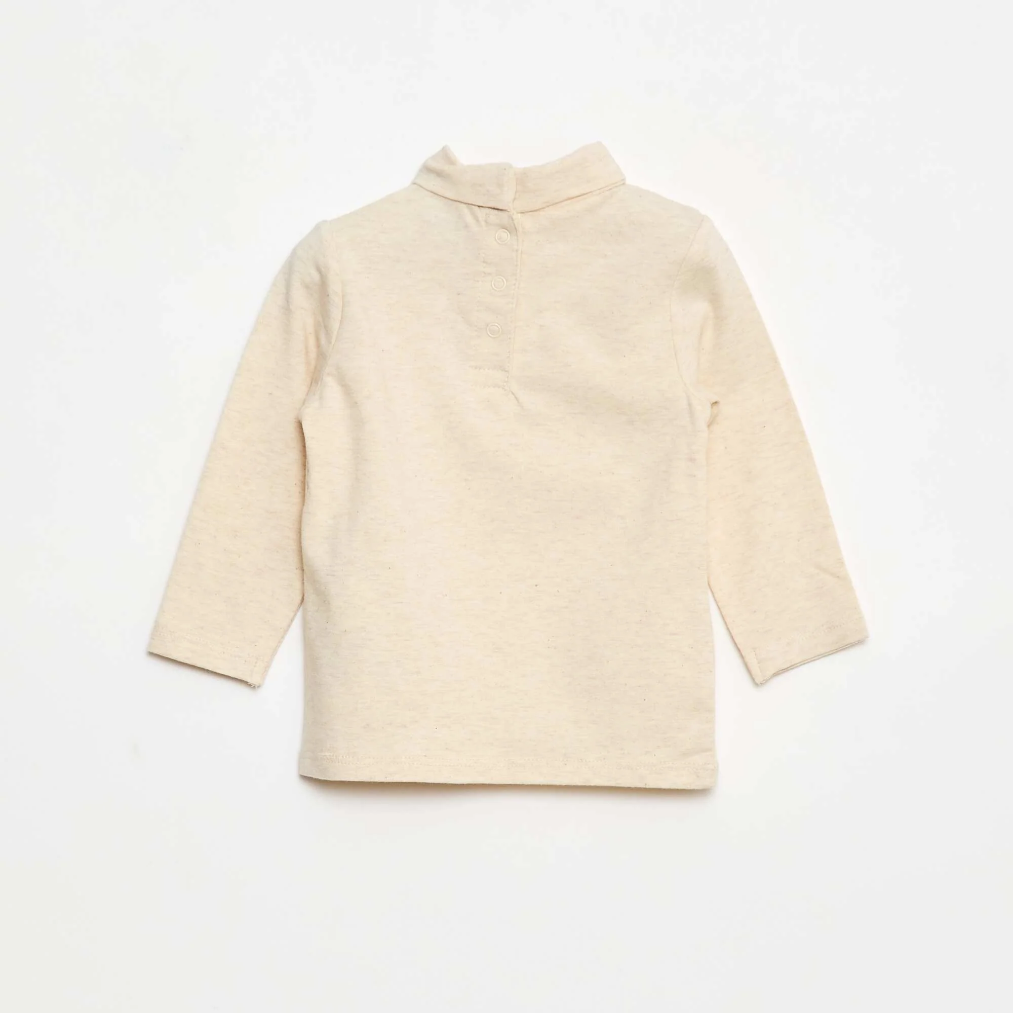 Plain High-Neck Top BEIGE - Image 2