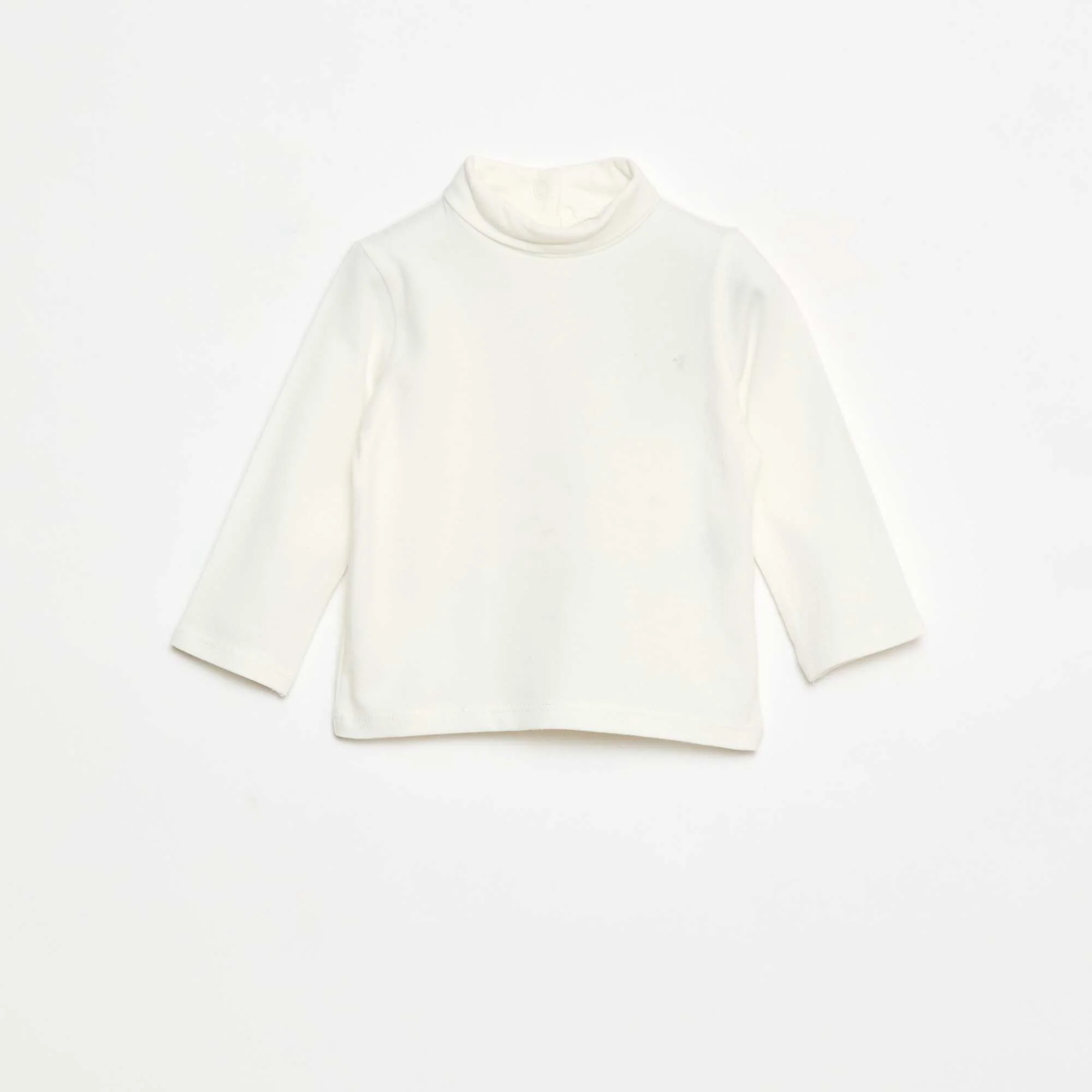 Plain High-Neck Top WHITE
