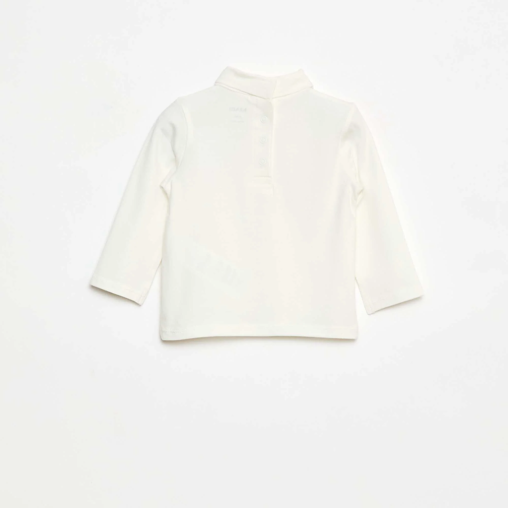 Plain High-Neck Top WHITE - Image 2