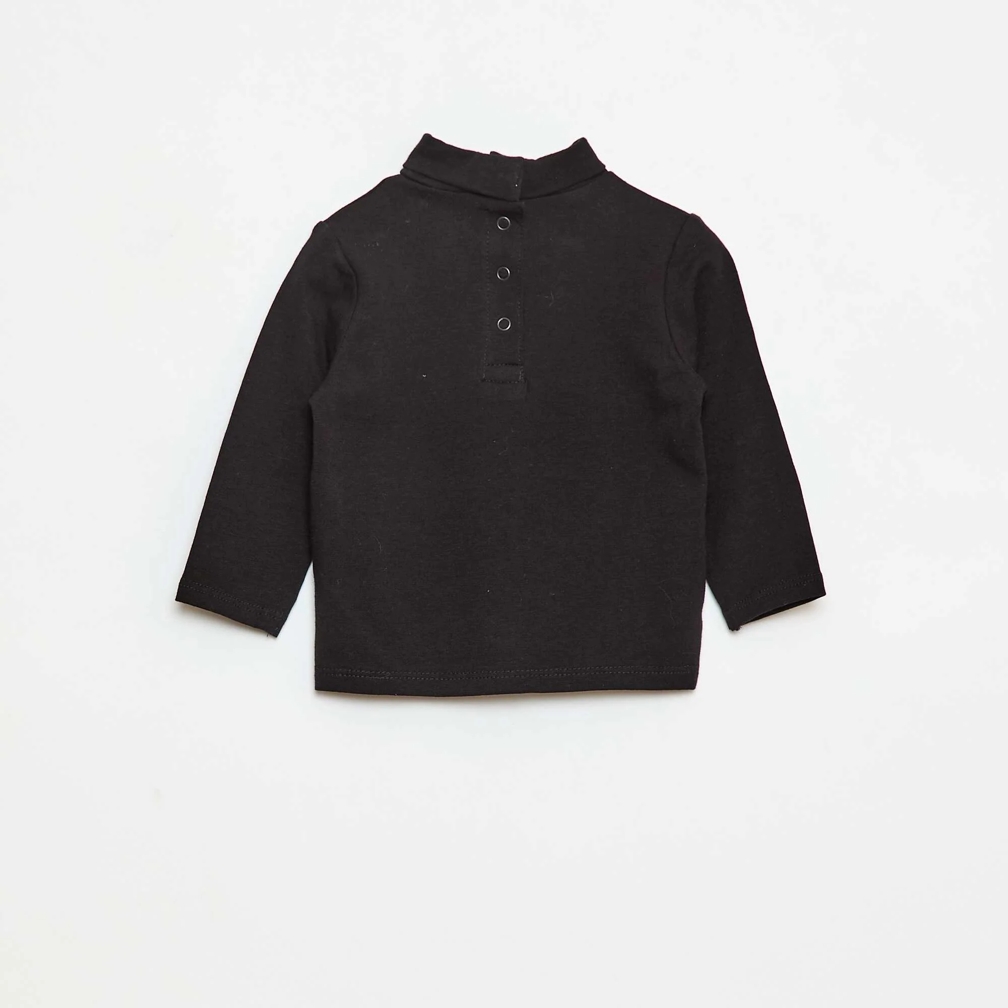 Plain High-Neck Underlayer Top BLACK - Image 2