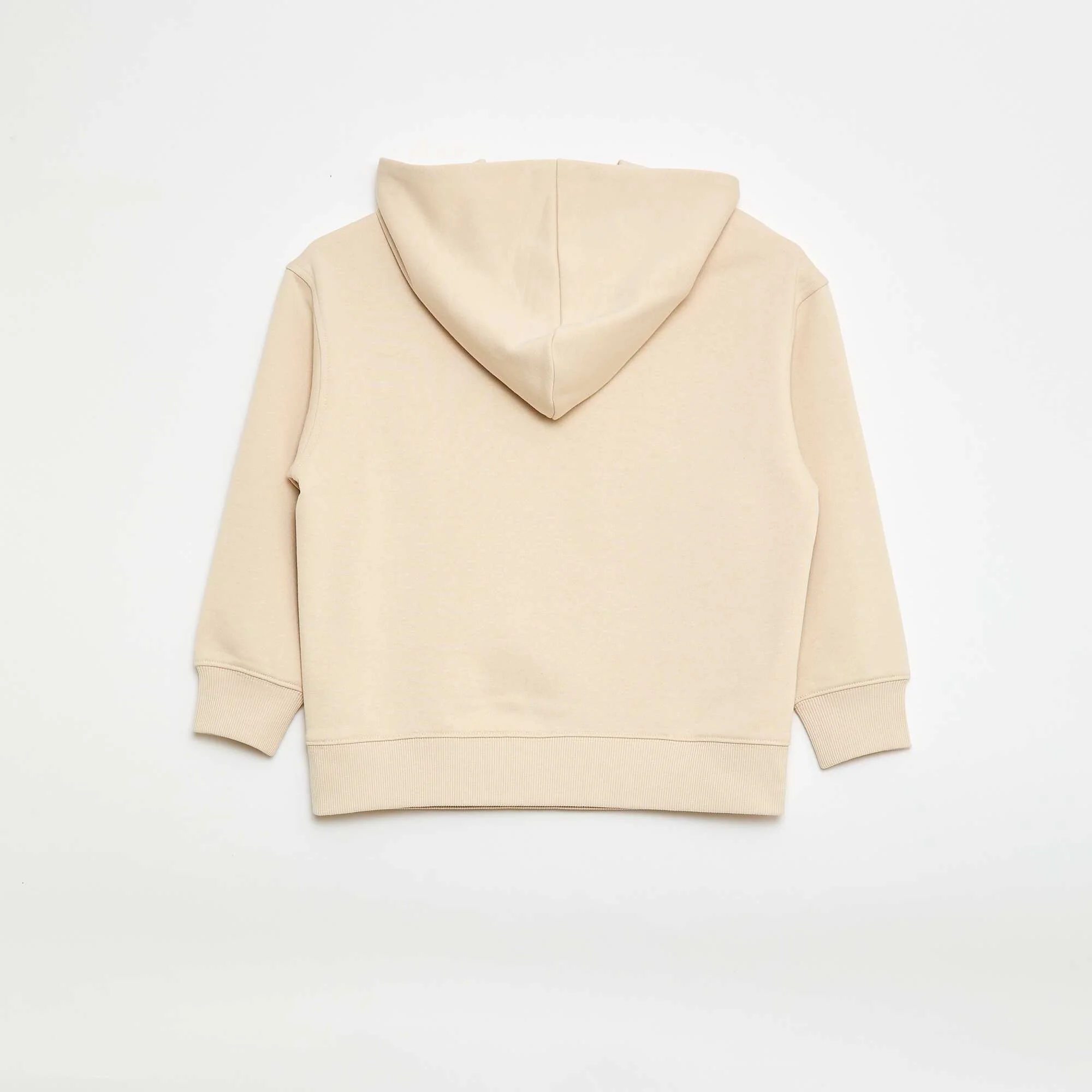 Plain Hoodie with Kangaroo Pocket BEIGE - Image 2