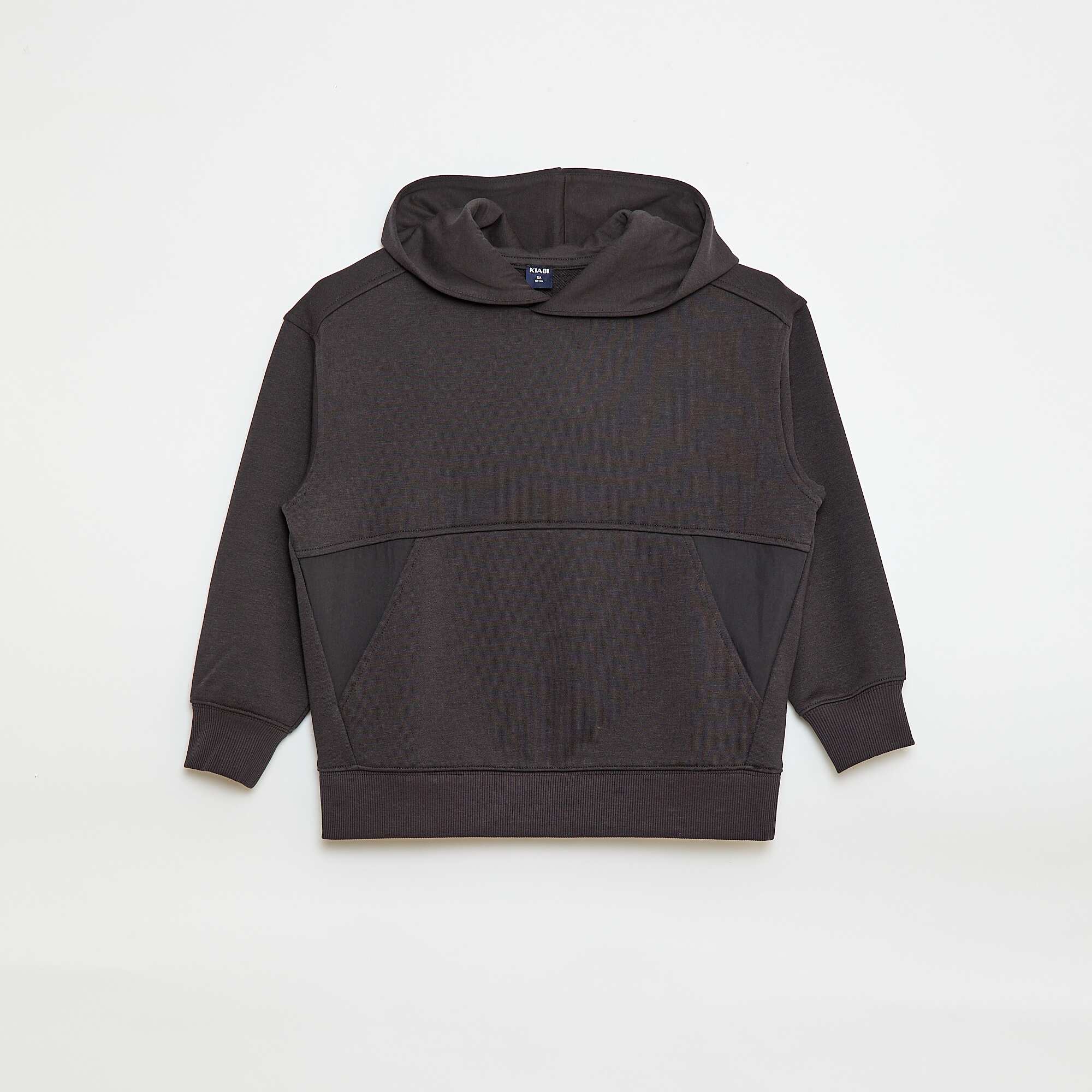 Plain Hoodie with Kangaroo Pocket BLACK